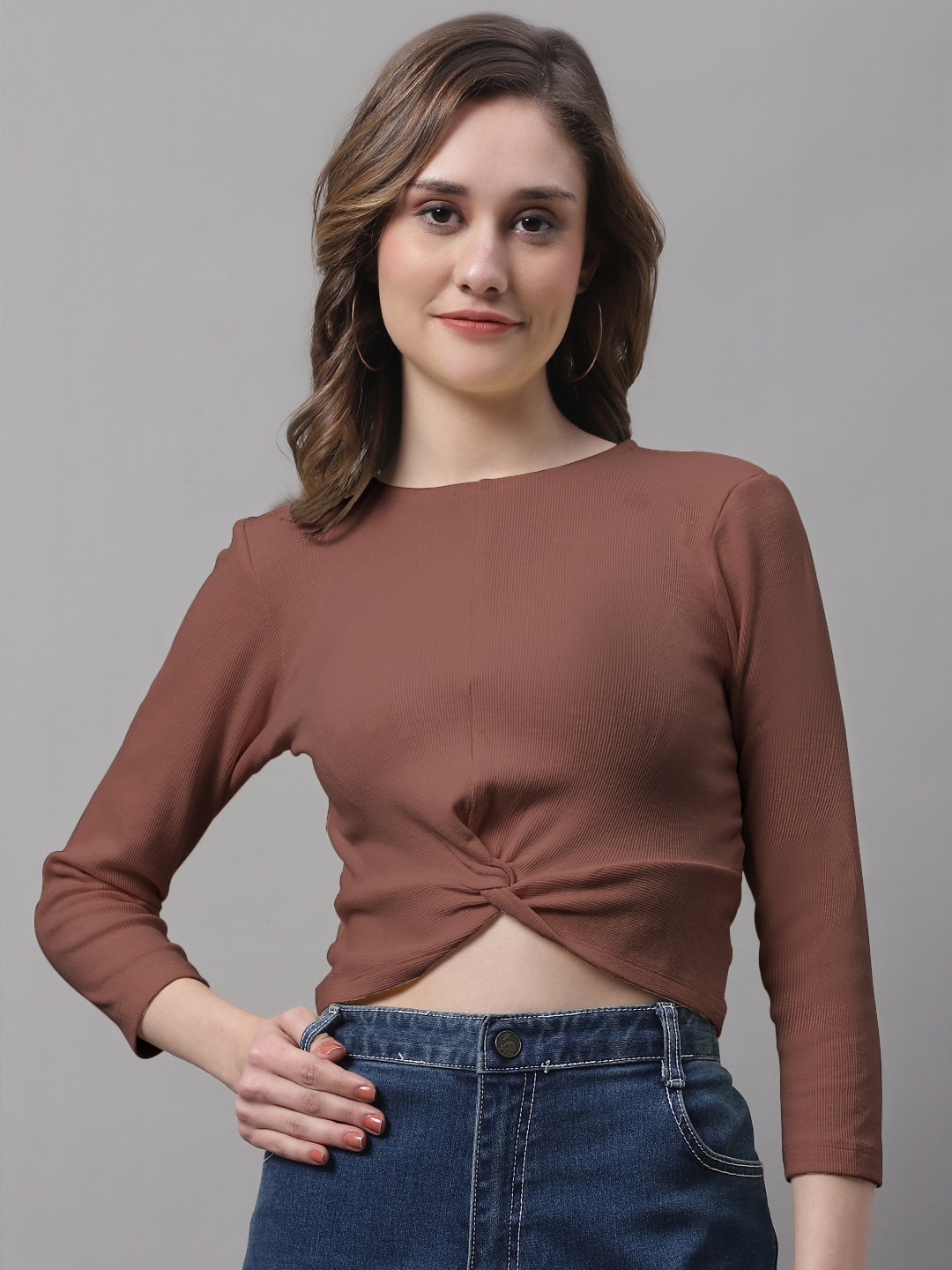 

FBAR Cotton Crop Top, Brown