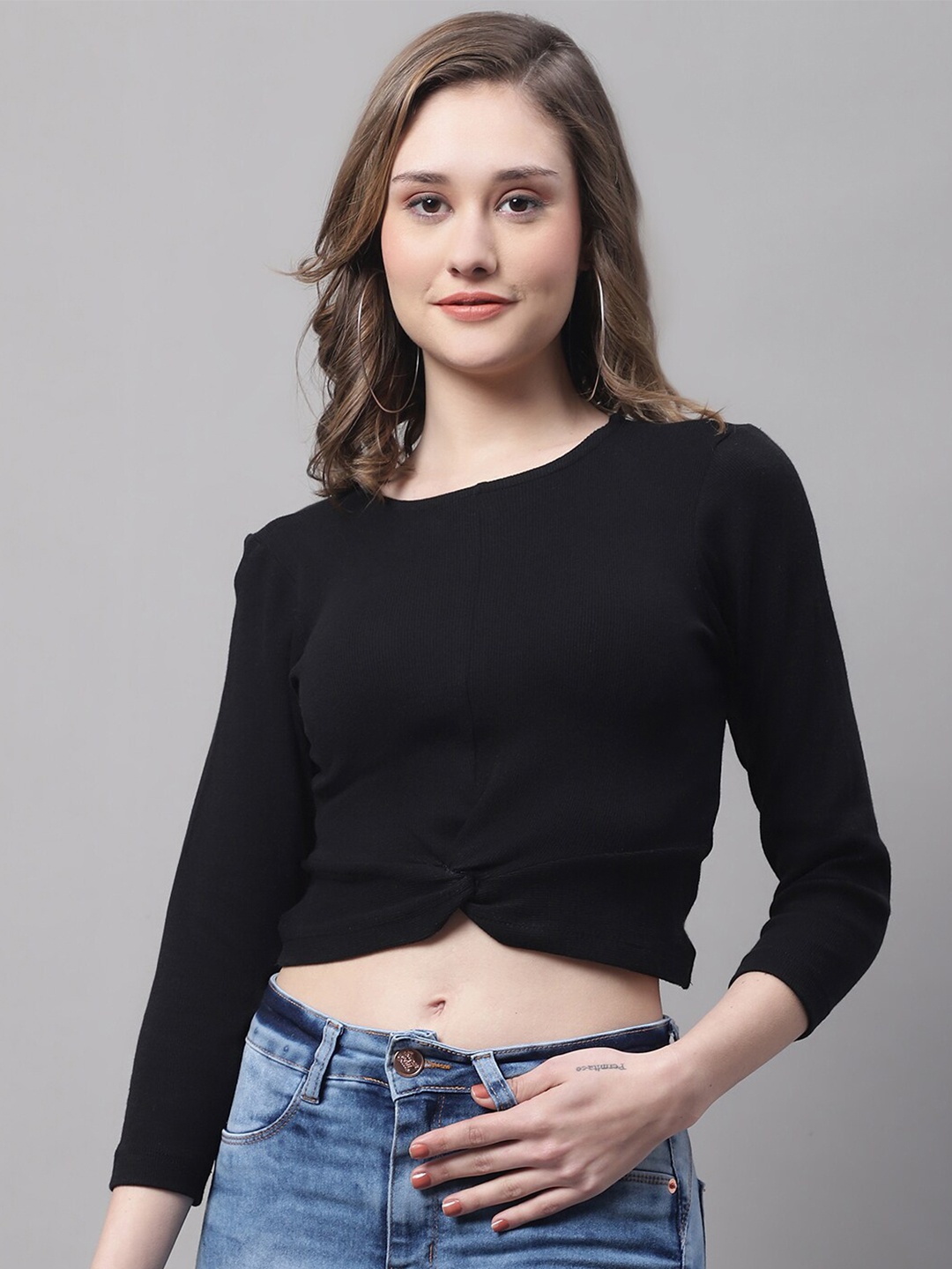 

FBAR Cotton Crop Top, Black