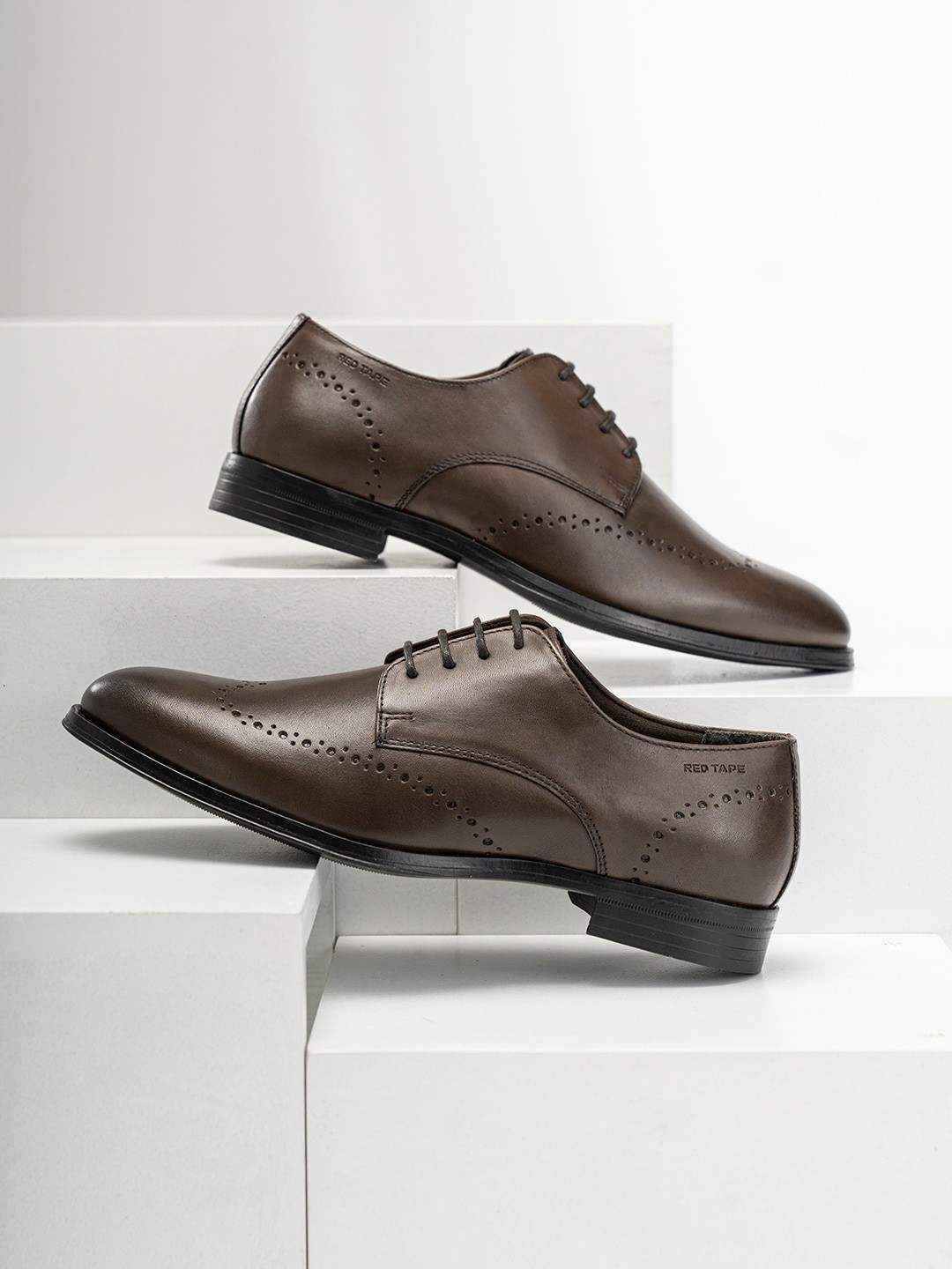 

Red Tape Men Textured Formal Derbys, Brown