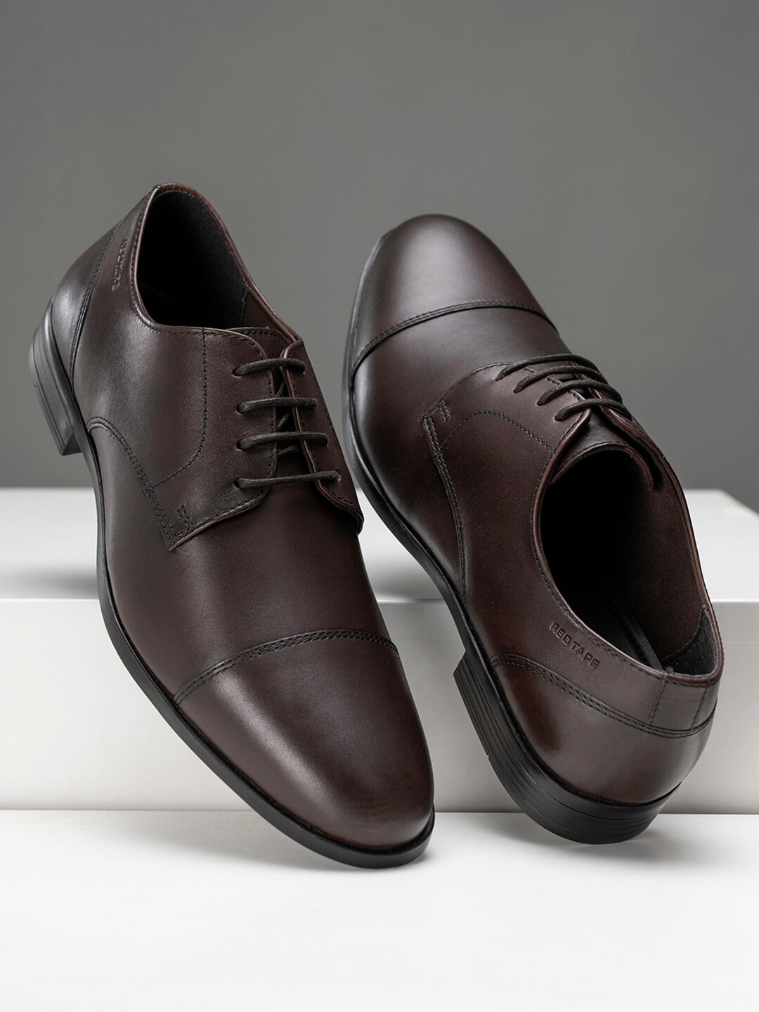 Red Tape Men Lace-up Derbys Formal Shoes, Brown