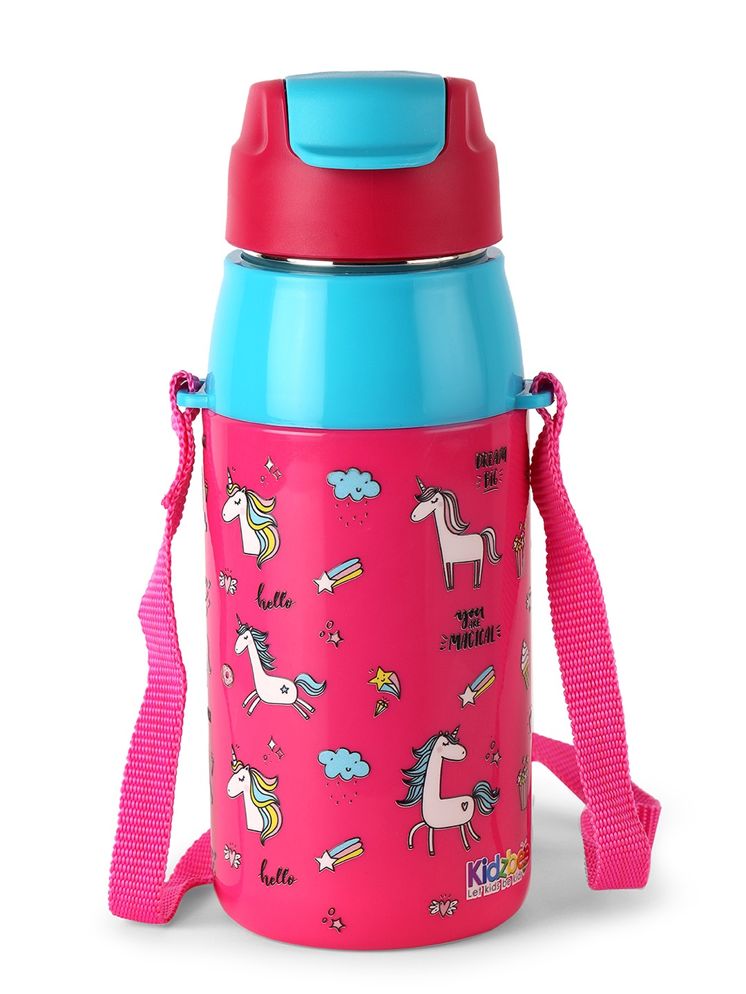 

Cello Kidzbee Era Unicorn Water Bottle with 3D touch & feel design-400ml, Pink