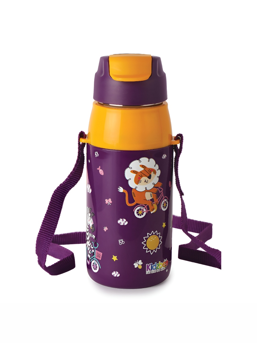 

Cello Kidzbee Era Wild Wheels Water Bottle with 3D touch & feel design-400ml, Violet