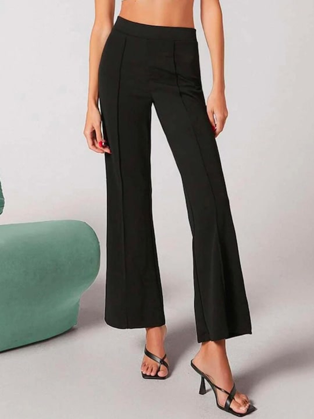 

BAESD Women Relaxed High-Rise Trousers, Black