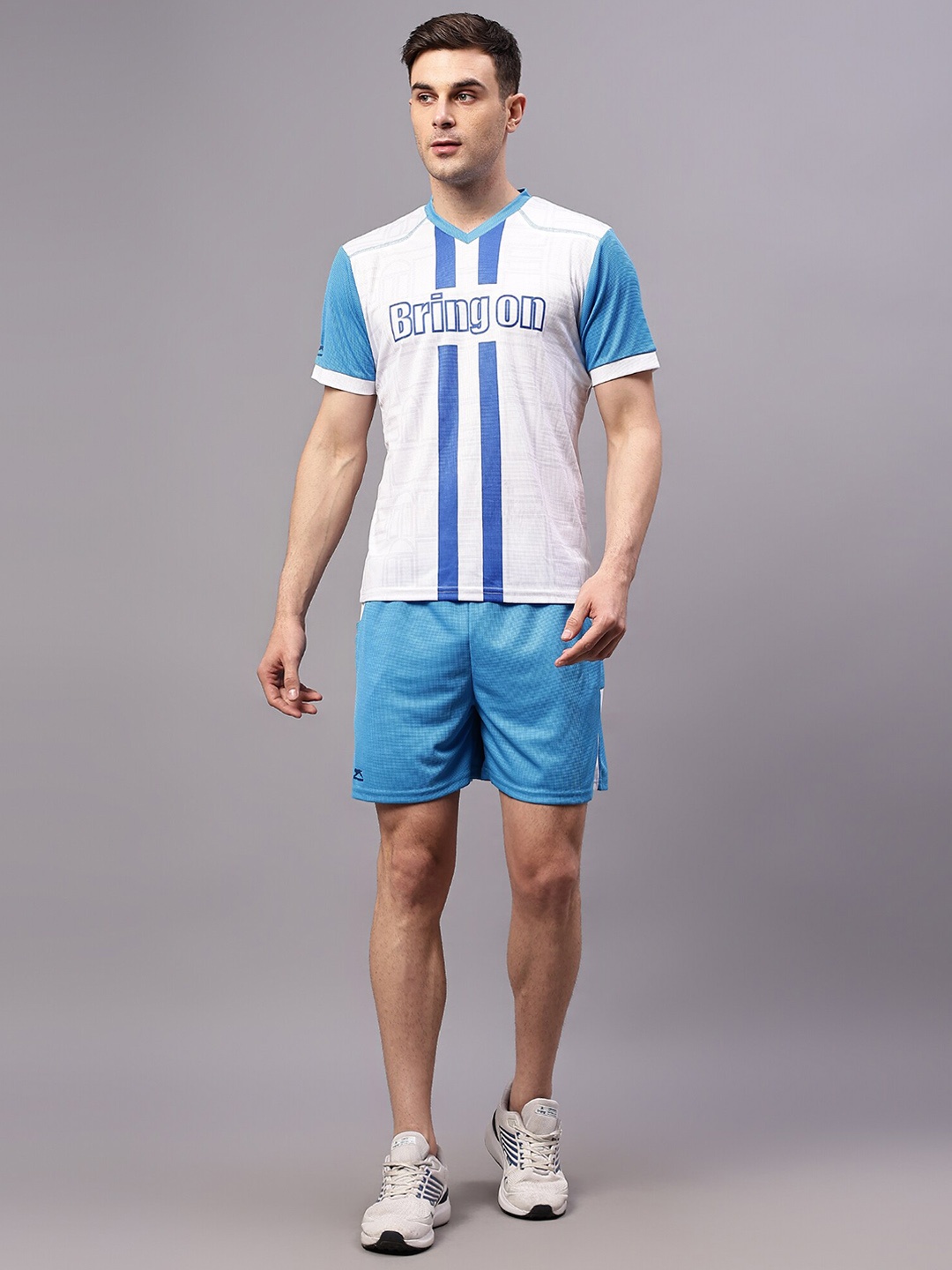 

Shiv Naresh Round Neck Striped Football Set, White