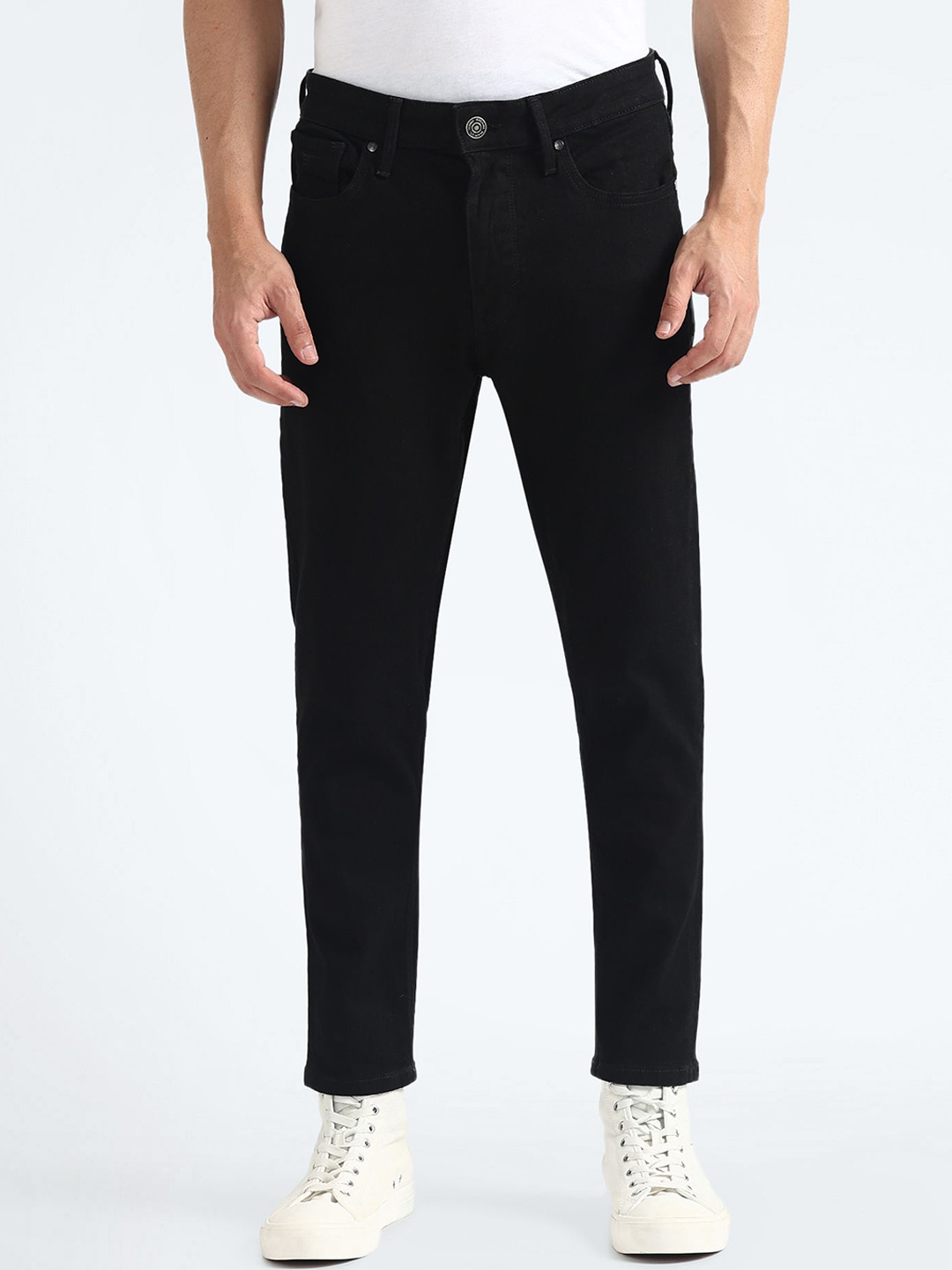 

Flying Machine Men Tapered Fit Stretchable Jeans, Black