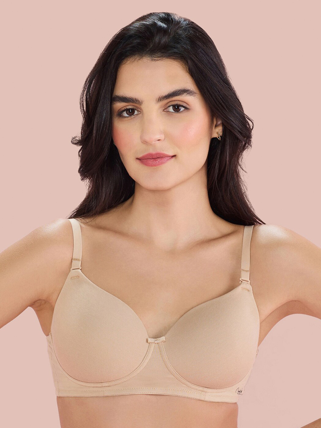 

Nykd By Nykaa Breathe Cotton All Day Comfort Padded Non Wired T-Shirt Bra Nyb198, Beige