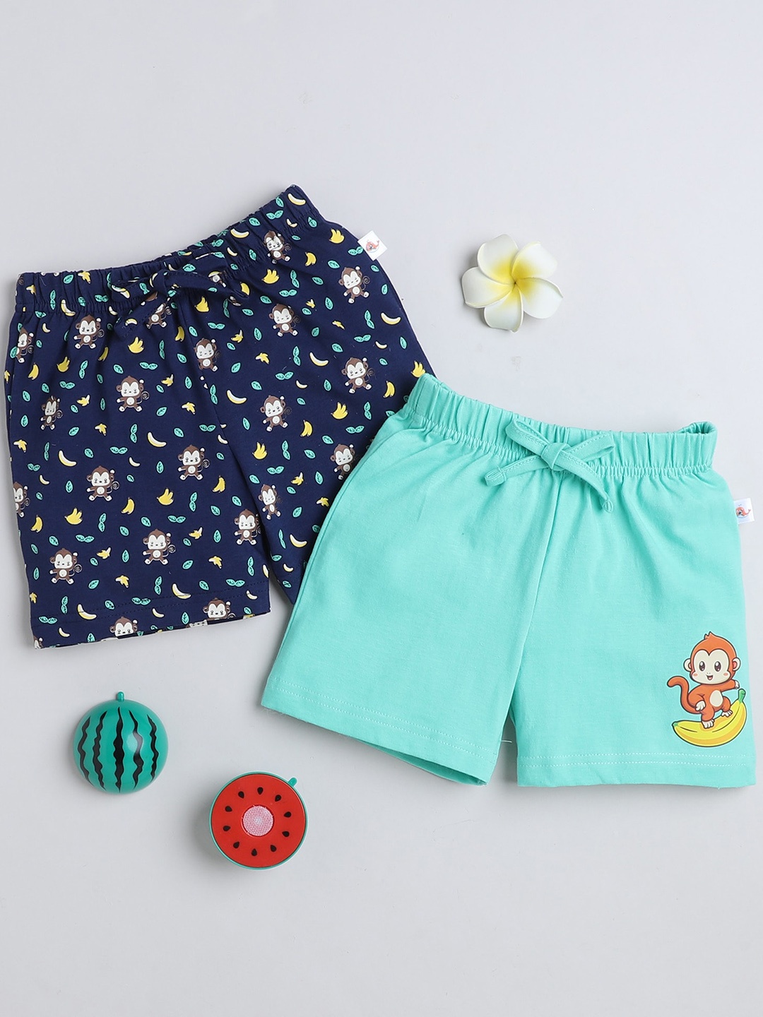 

BUMZEE Boys Printed Shorts, Green