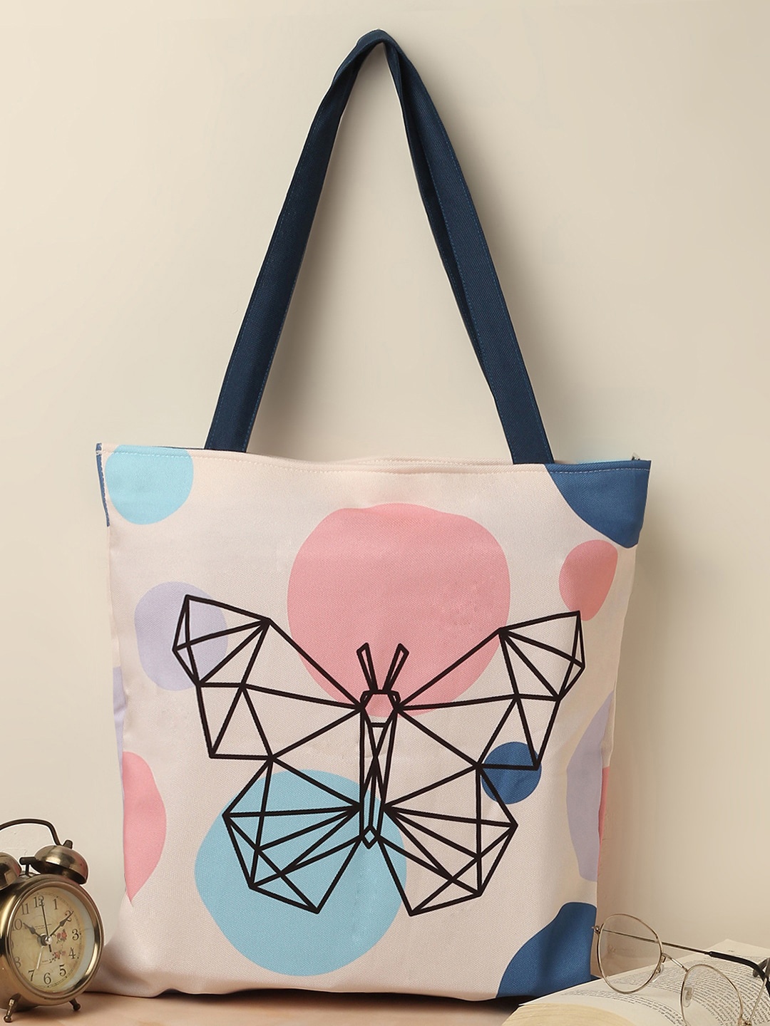 

The Purple Tree Graphic Printed Shopper Tote Bag, Beige
