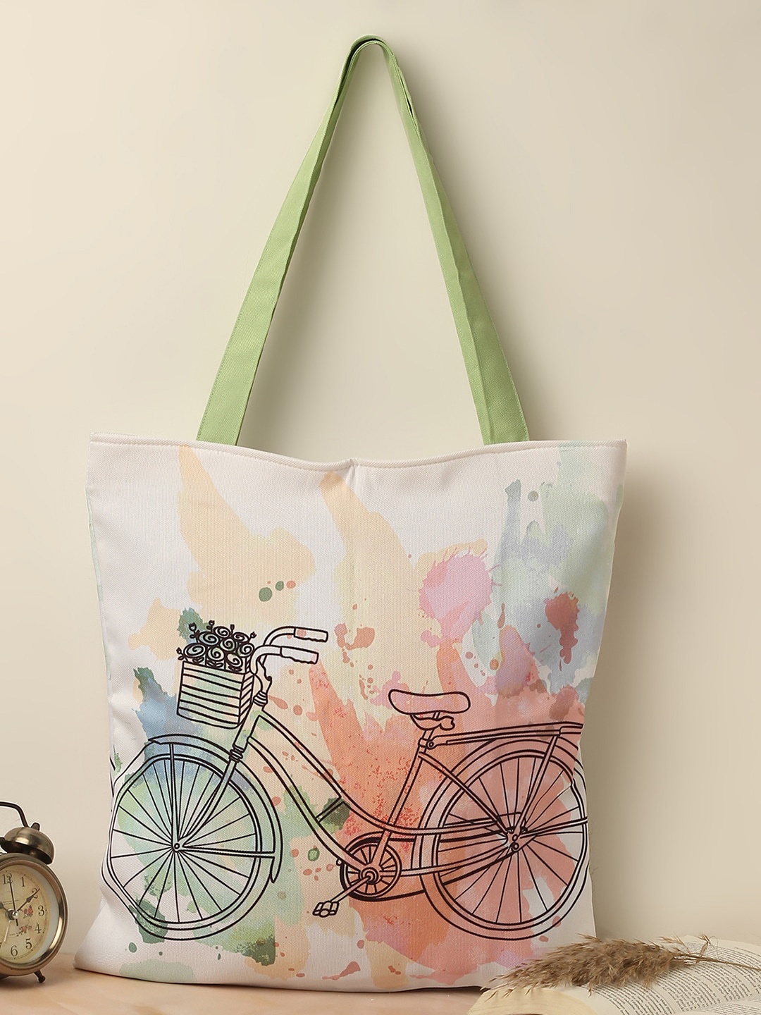 

The Purple Tree Printed Oversized Shopper Tote Bag, White