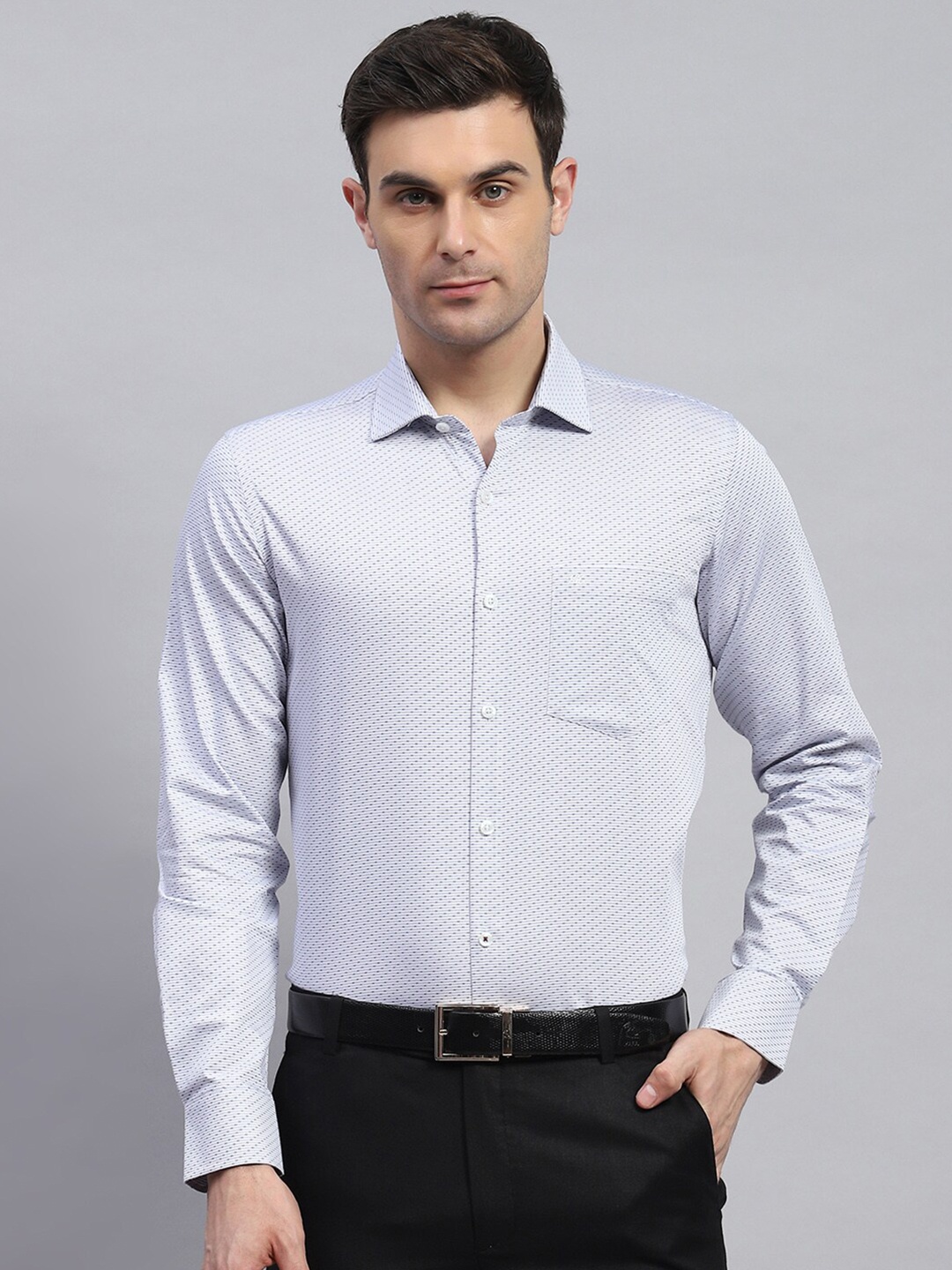 

Monte Carlo Men Classic Opaque Casual Shirt, Blue