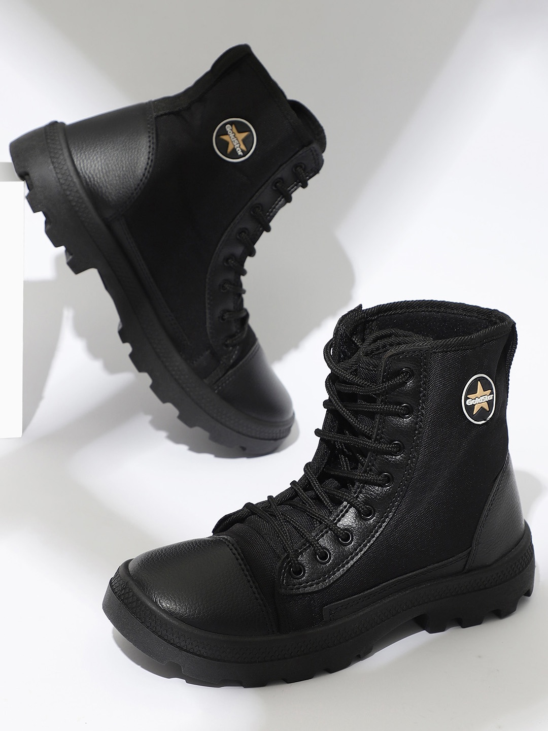 

Goldstar Men High Top Boots, Black