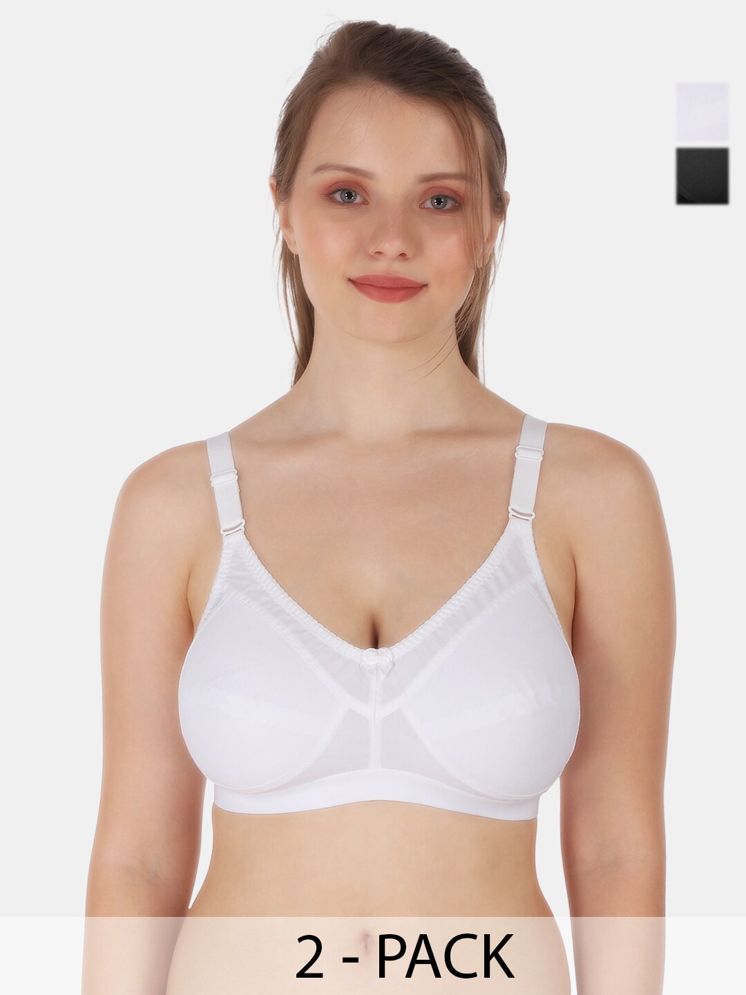 

Tweens Pack Of 2 Full Coverage Cotton T-Shirt Bra All Day Comfort, White