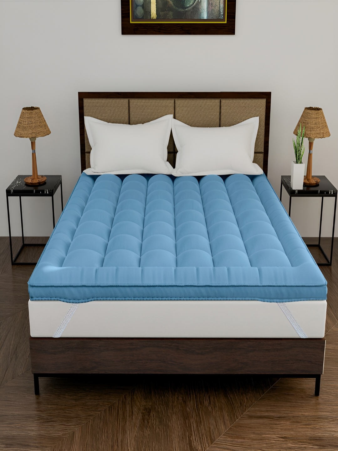 

DAKSH Turquoise Blue Quilted Breathable Cotton King Mattress Protector