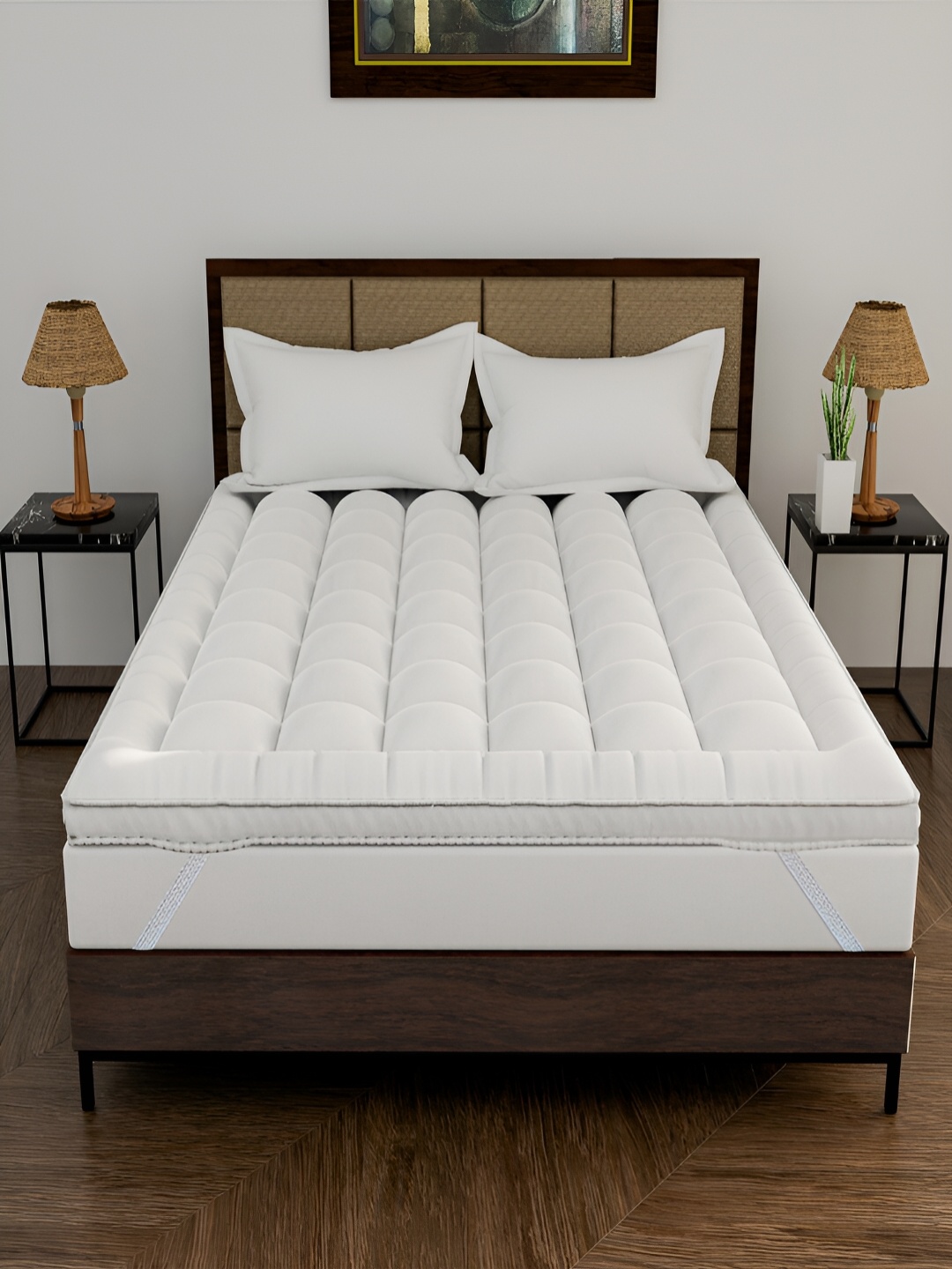 

DAKSH White Quilted Breathable Cotton Mattress Protector