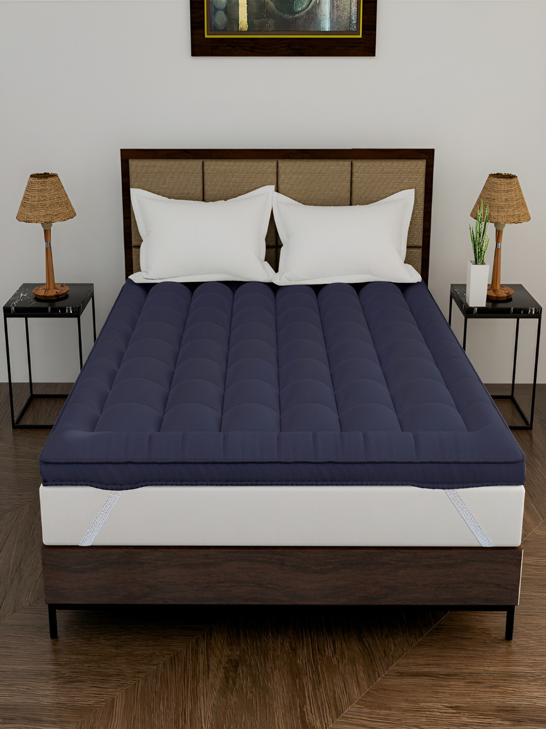 

DAKSH Blue Cotton Microfiber Filling King Size Breathable Mattress Protector