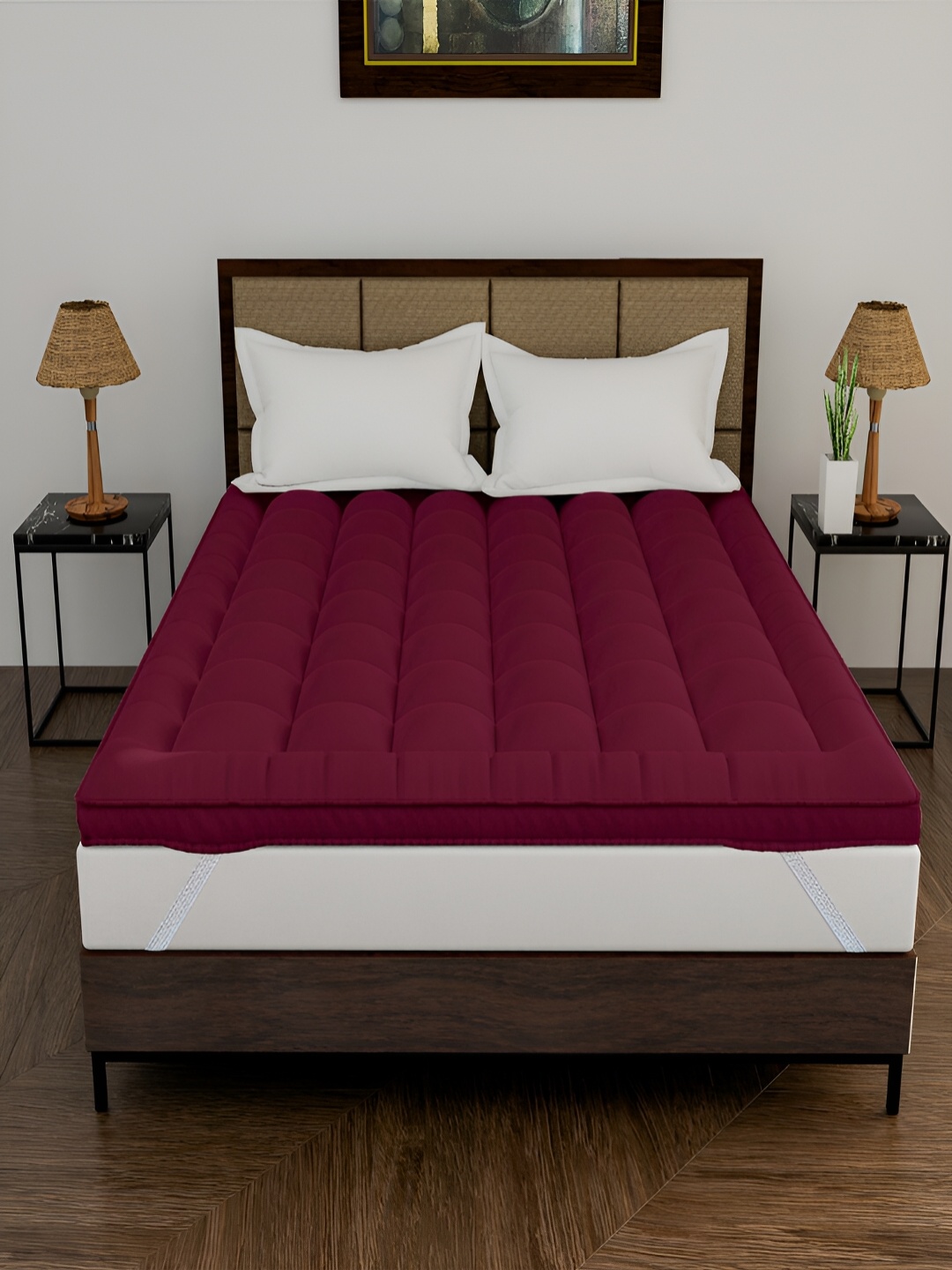 

DAKSH Maroon Cotton Breathable Mattress Protector