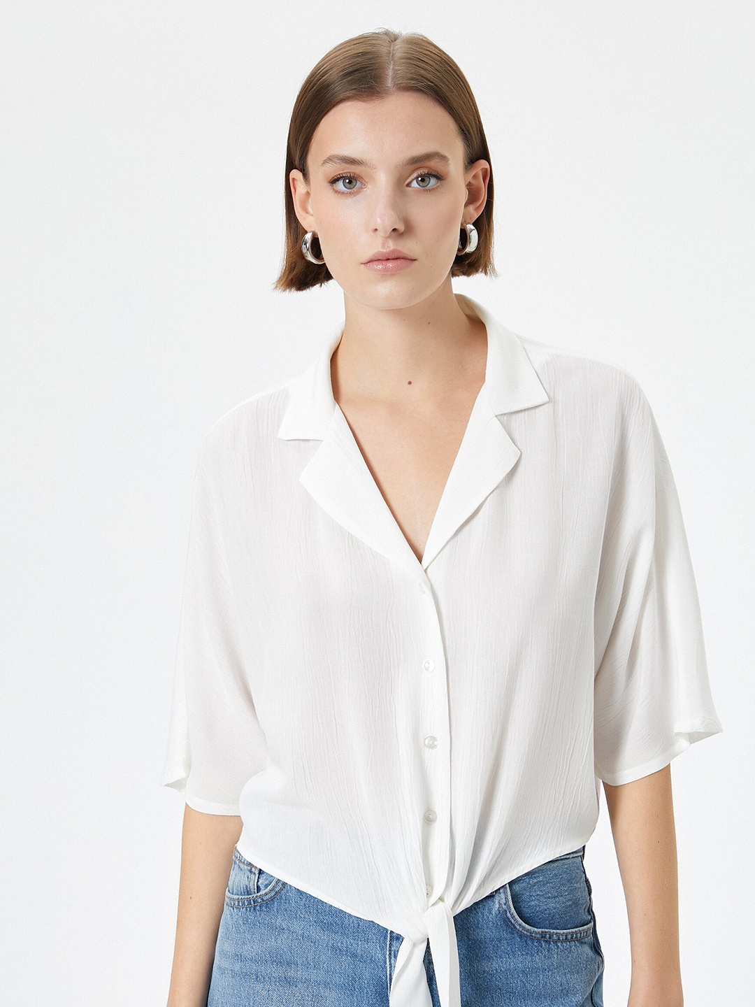 

Koton Women Opaque Striped Casual Shirt, Off white