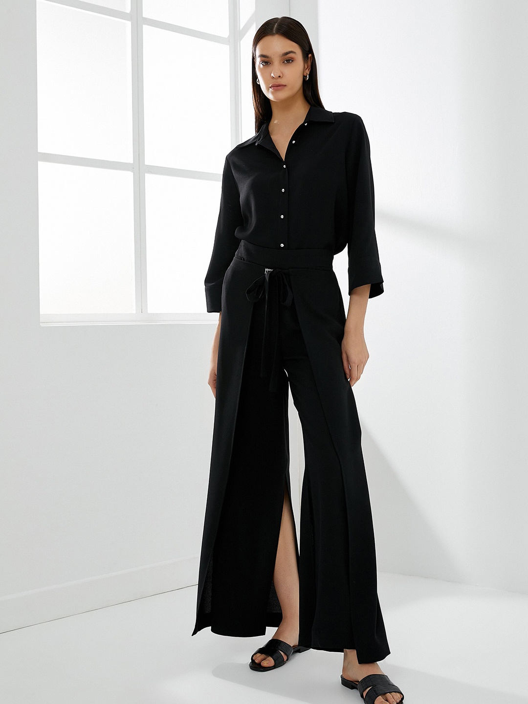 

Koton Women Opaque Casual Shirt, Black