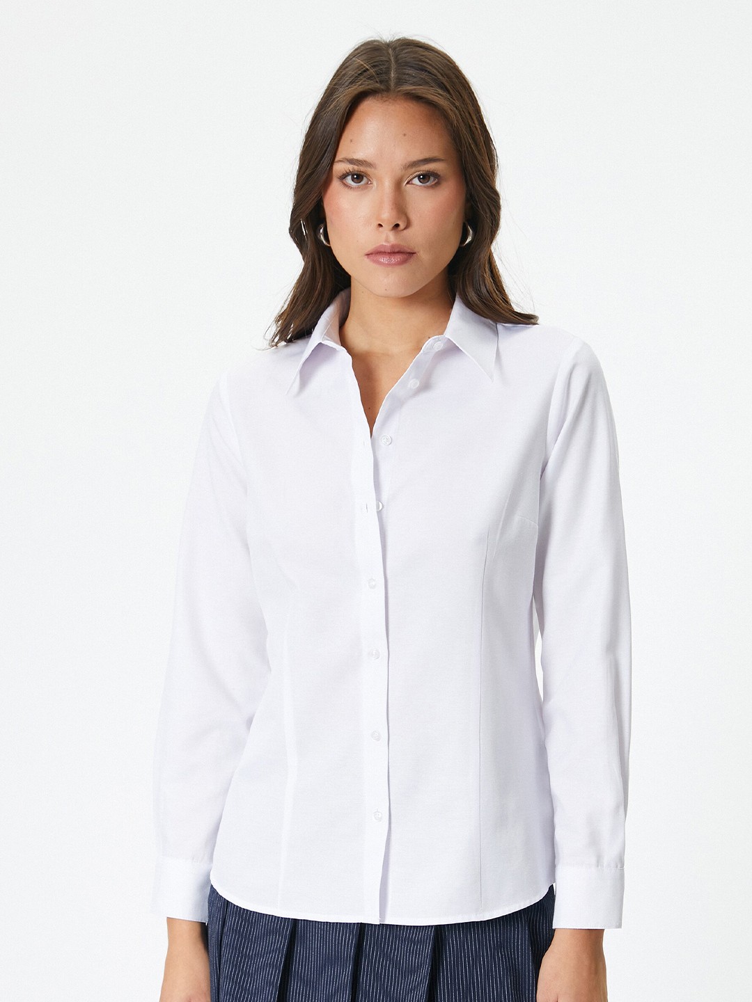 

Koton Women Slim Fit Opaque Casual Shirt, White