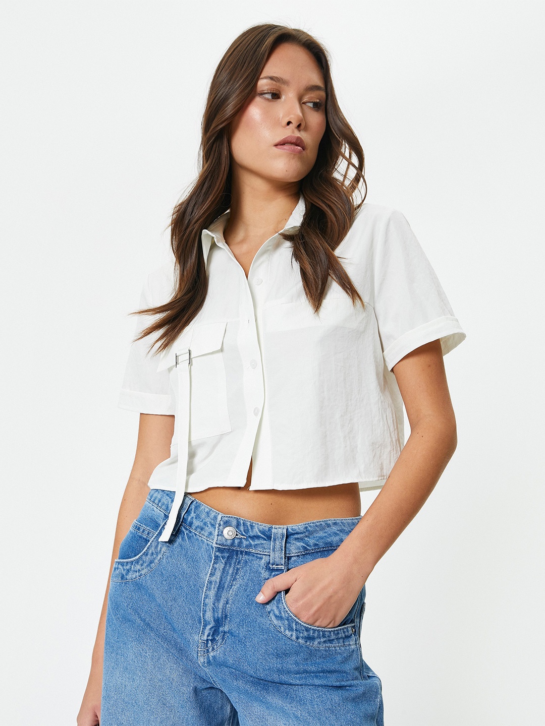 

Koton Women Opaque Casual Shirt, Off white