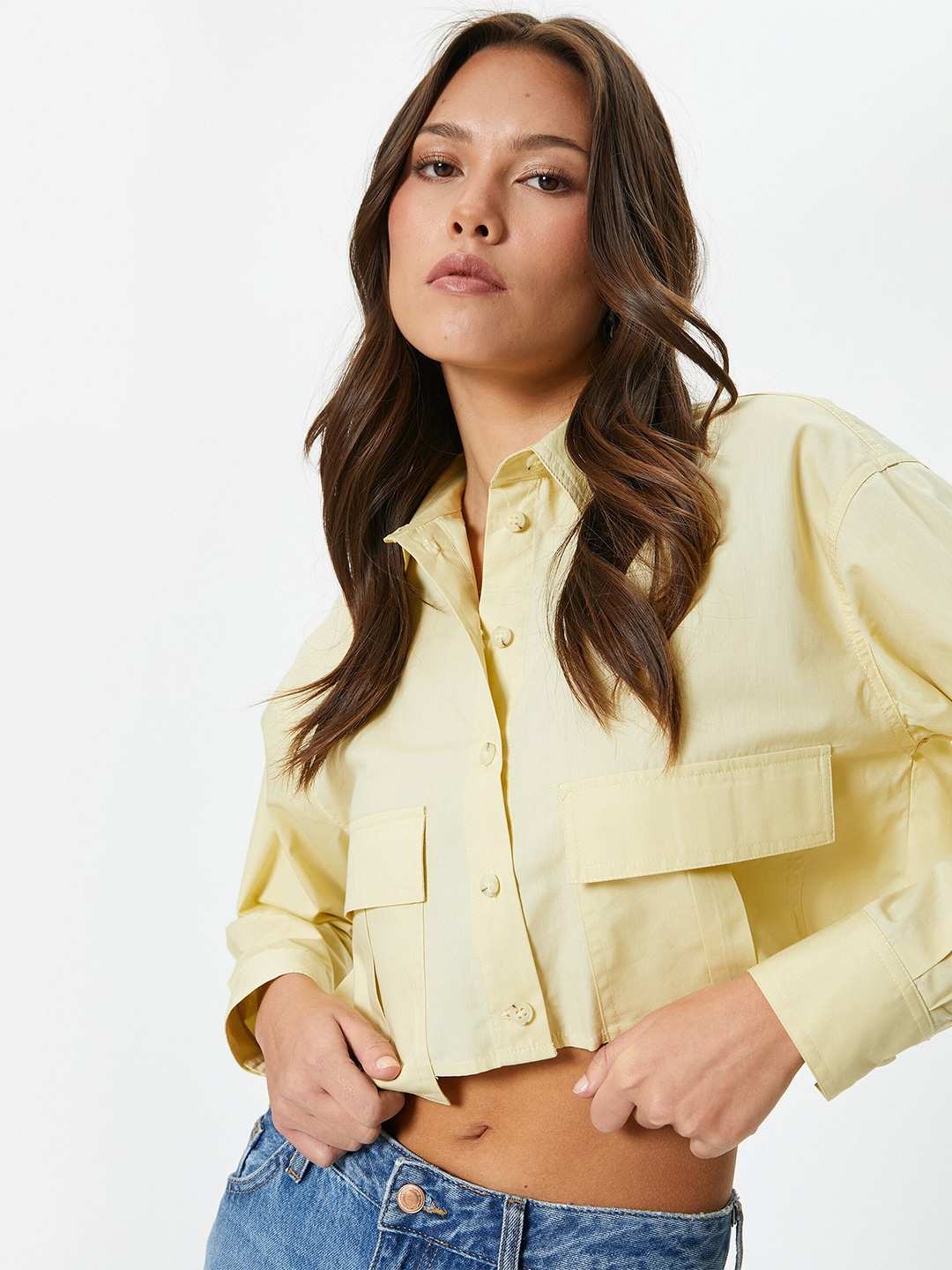 

Koton Women Opaque Casual Shirt, Yellow