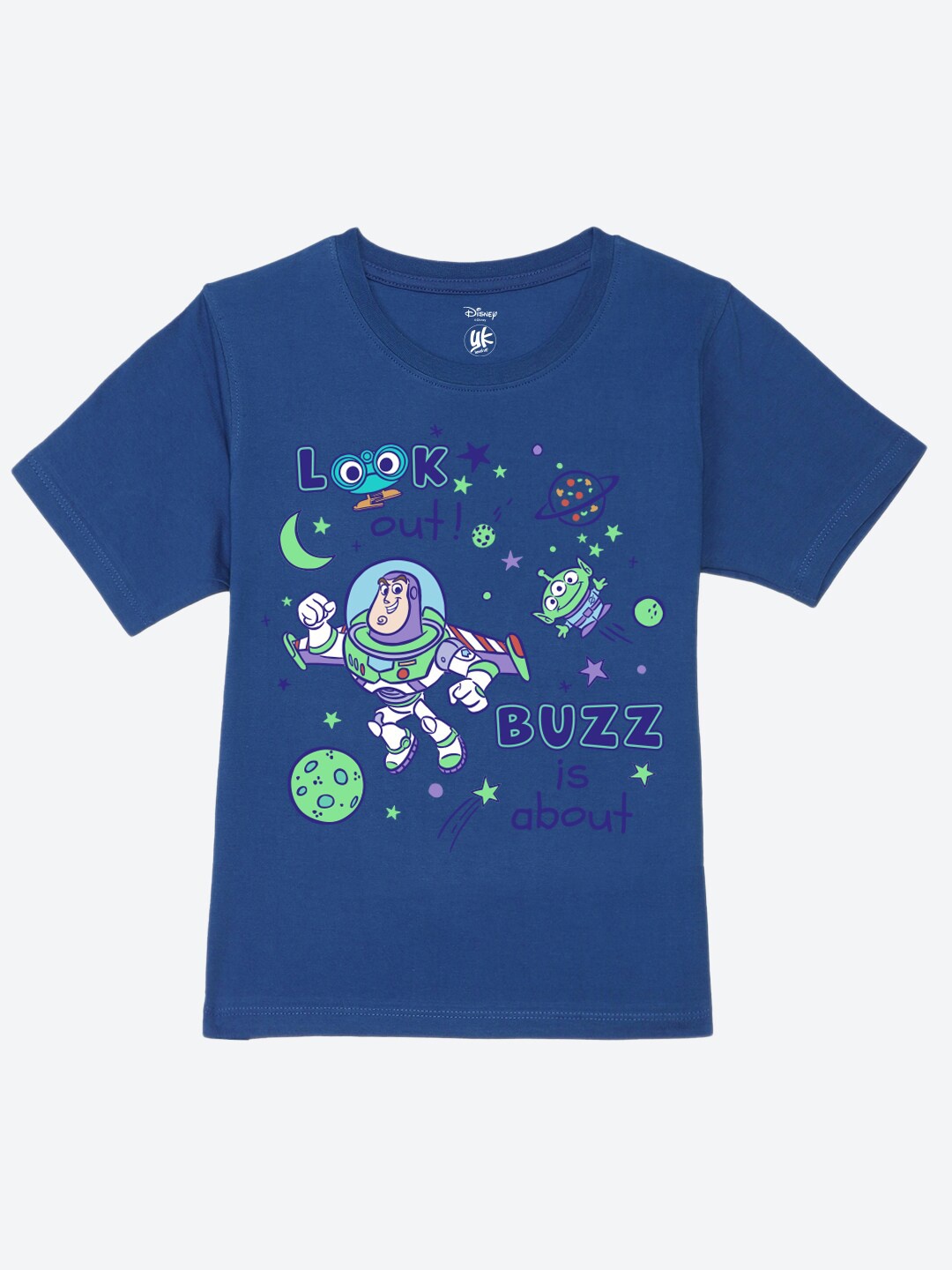 

YK Disney Boys Floral Toy Story Printed Pure Cotton T-shirt, Blue