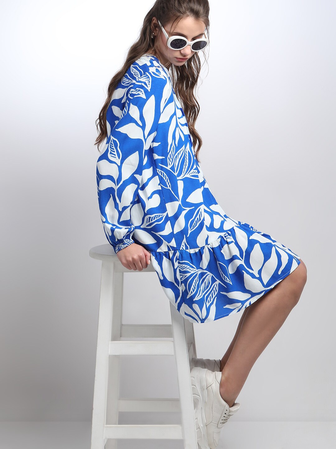 

Vero Moda Floral Print Shirt Dress, Blue