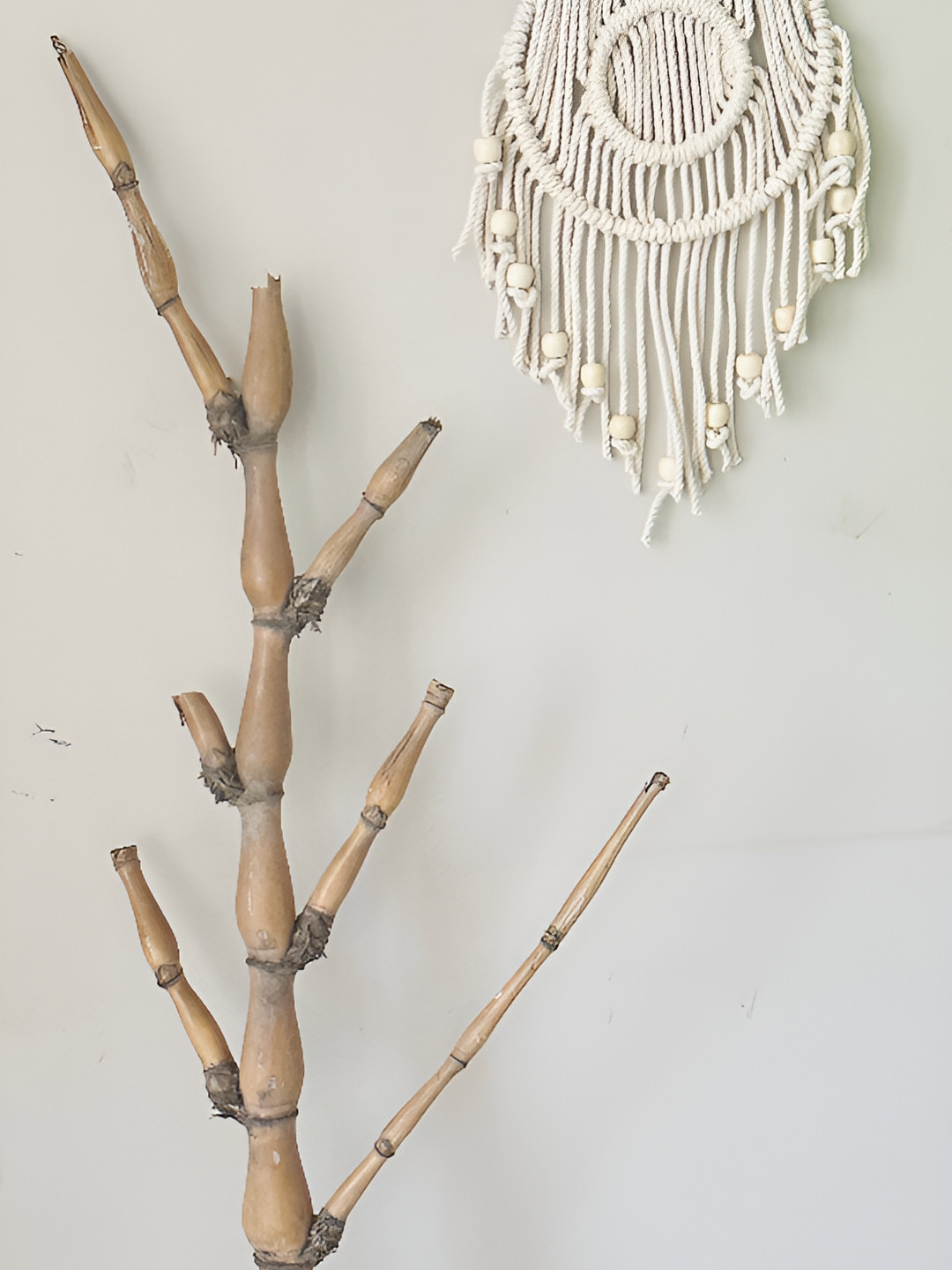 

Classy Tulip Off White Beaded Macrame Dreamcatcher Wall Hanging