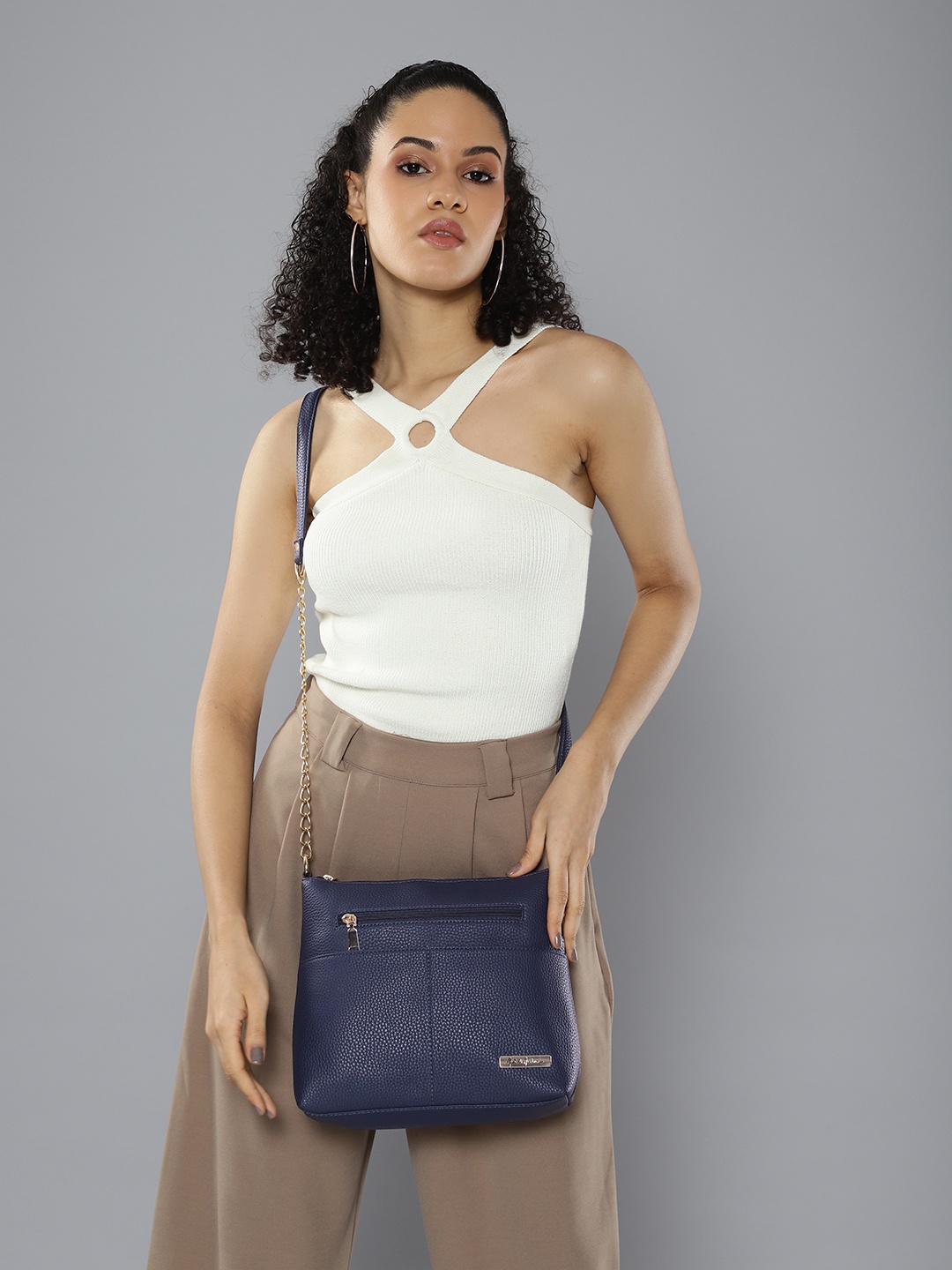 

Mast & Harbour Structured Sling Bag, Navy blue