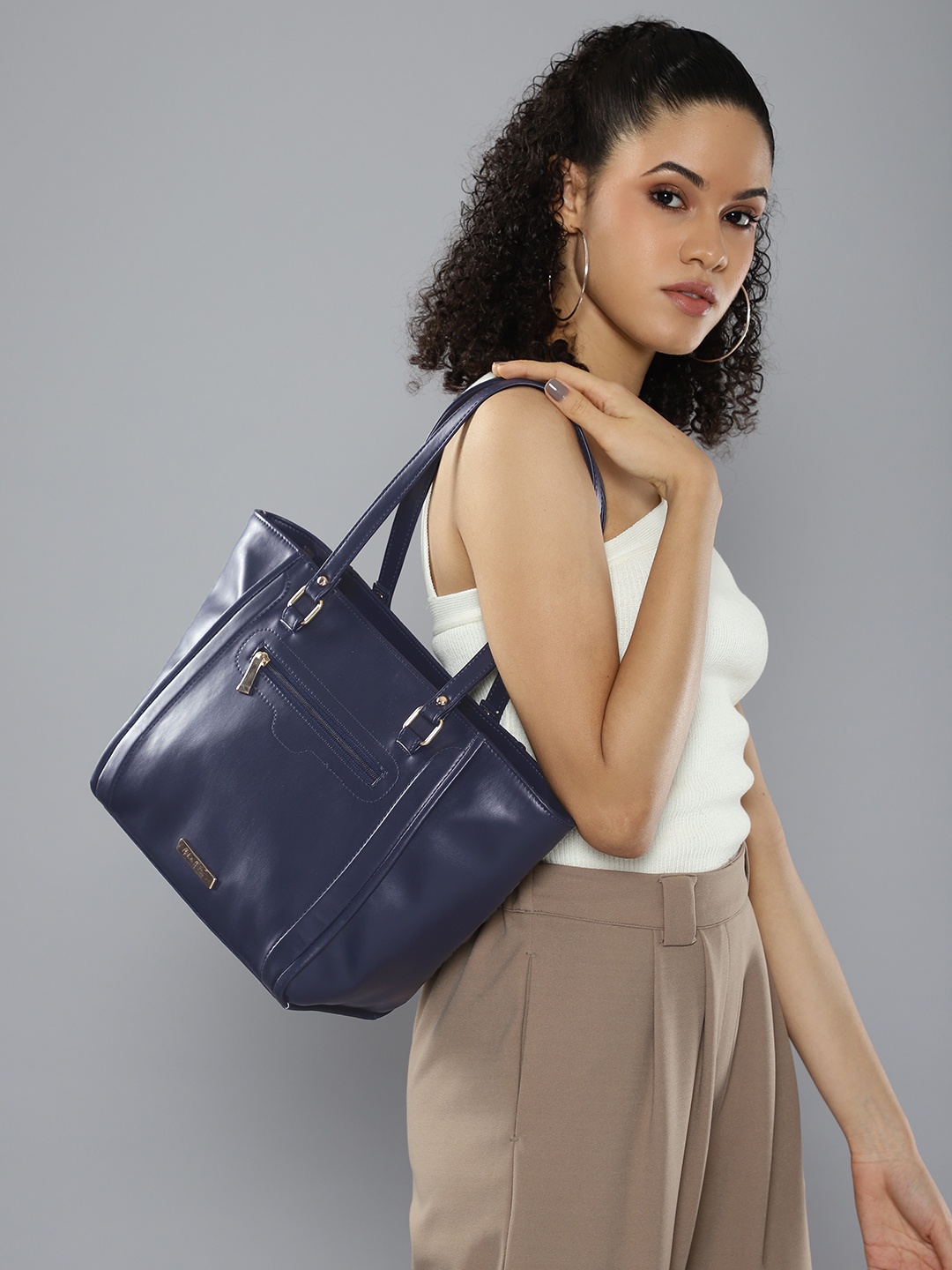 

Mast & Harbour Structured Shoulder Bag, Navy blue