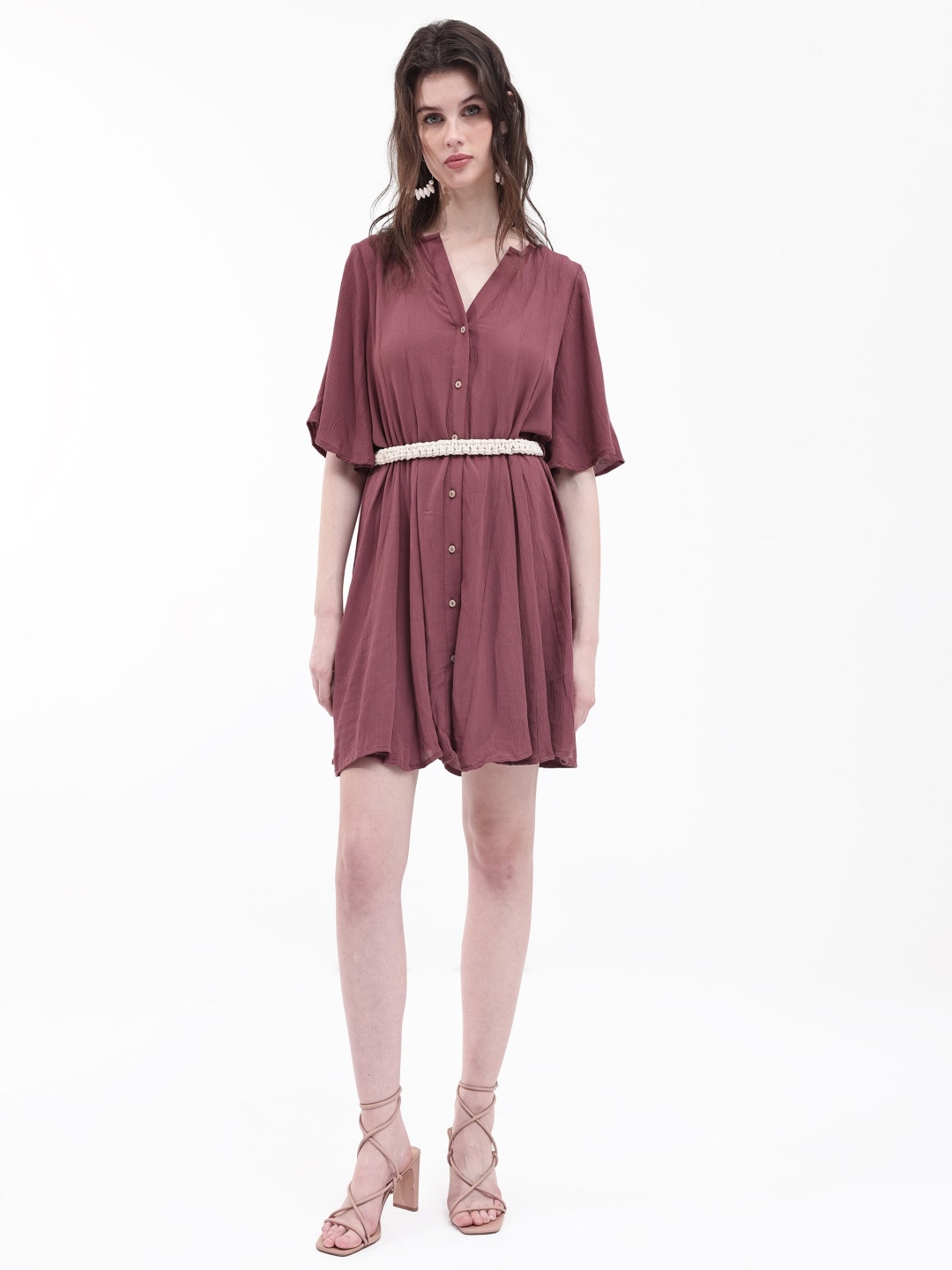 

RAREISM Fit & Flare Dress, Maroon