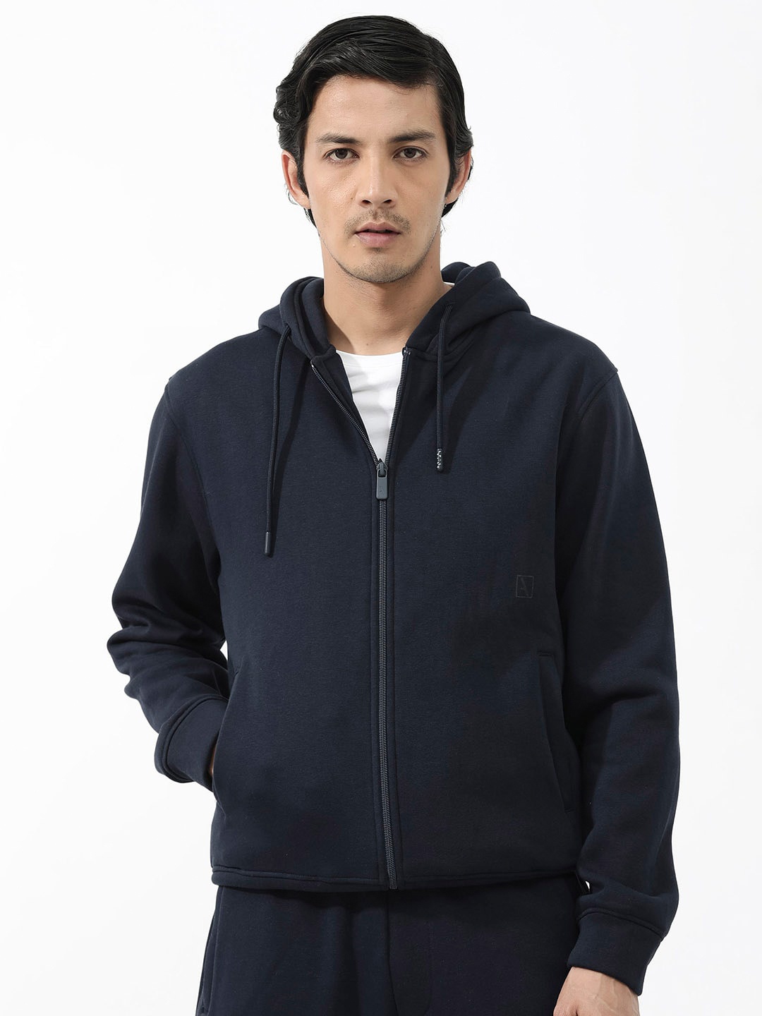 

RARE RABBIT Men Trood Hooded Sweatshirt, Navy blue