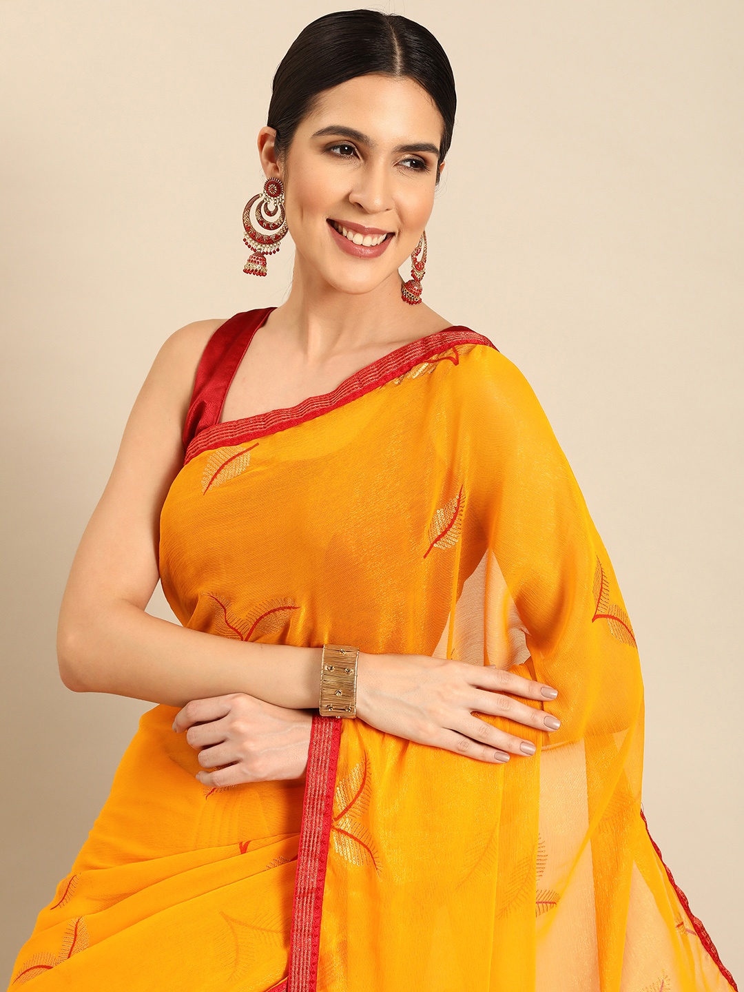 

HERE&NOW Woven Design Saree, Yellow