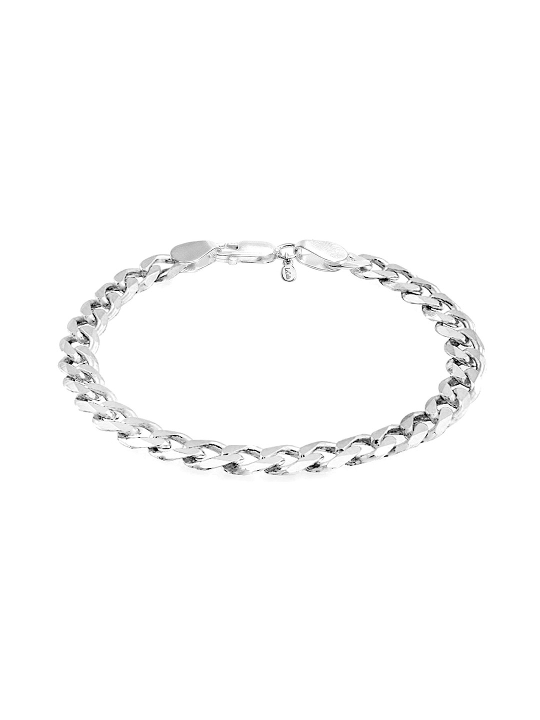 

LeCalla Men 925 Sterling Silver Rhodium Plated Link Bracelet