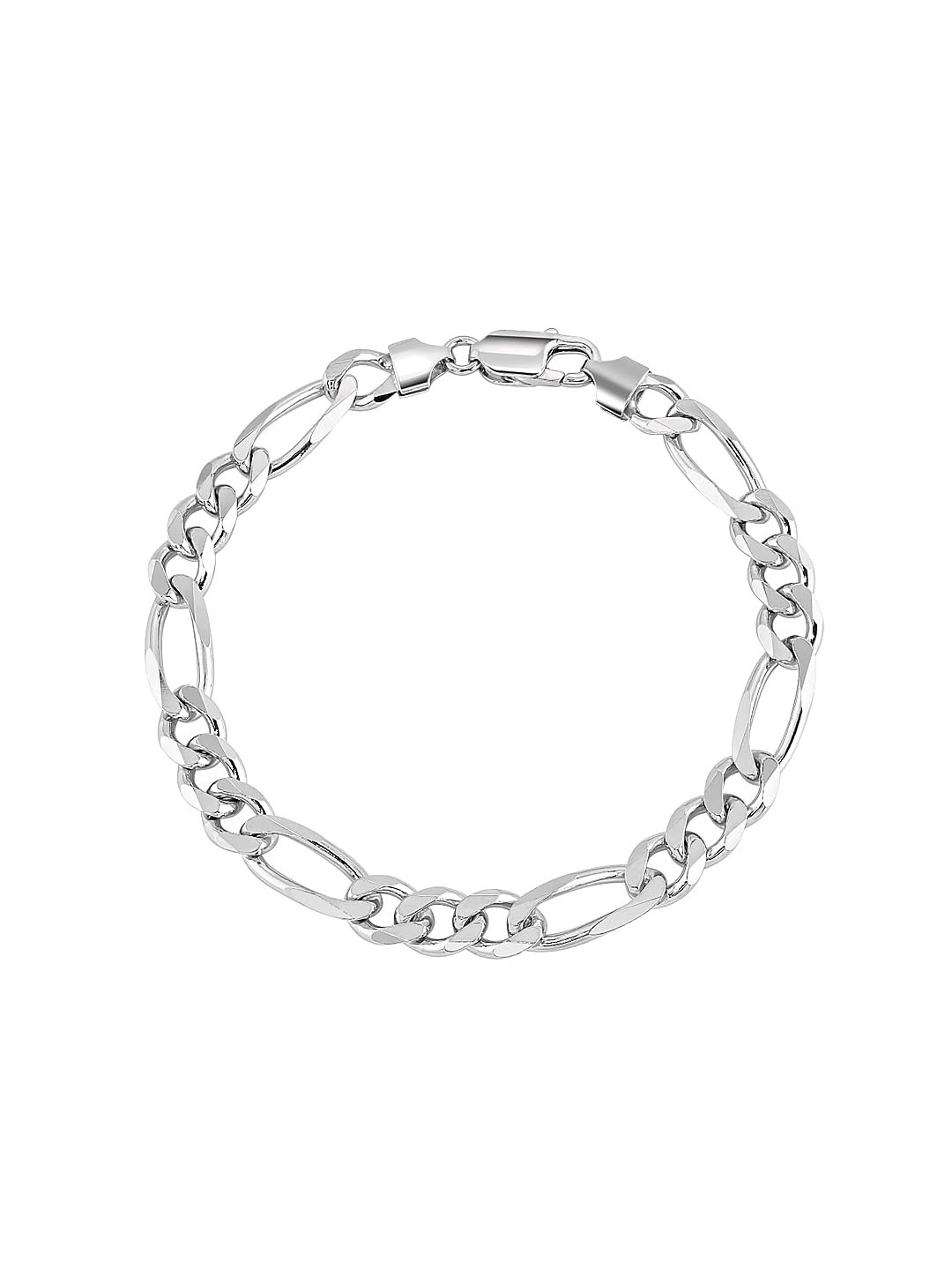 

LeCalla Men 925 Sterling Silver Rhodium Plated Link Bracelet