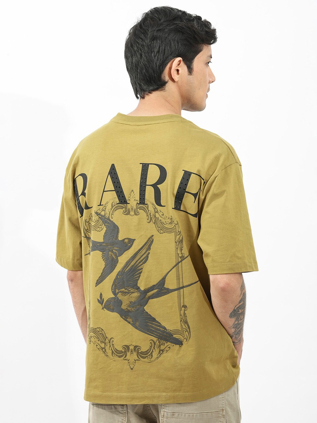 

RARE RABBIT Men Alff Oversized T-Shirt, Green