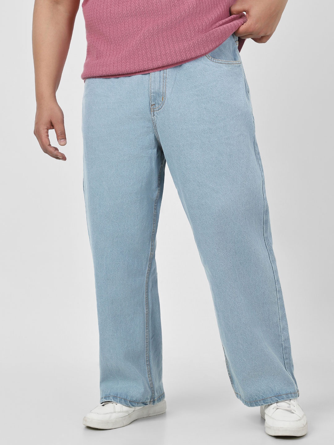 

Urbano Plus Men Loose Fit Washed Non-Stretchable Jeans, Blue