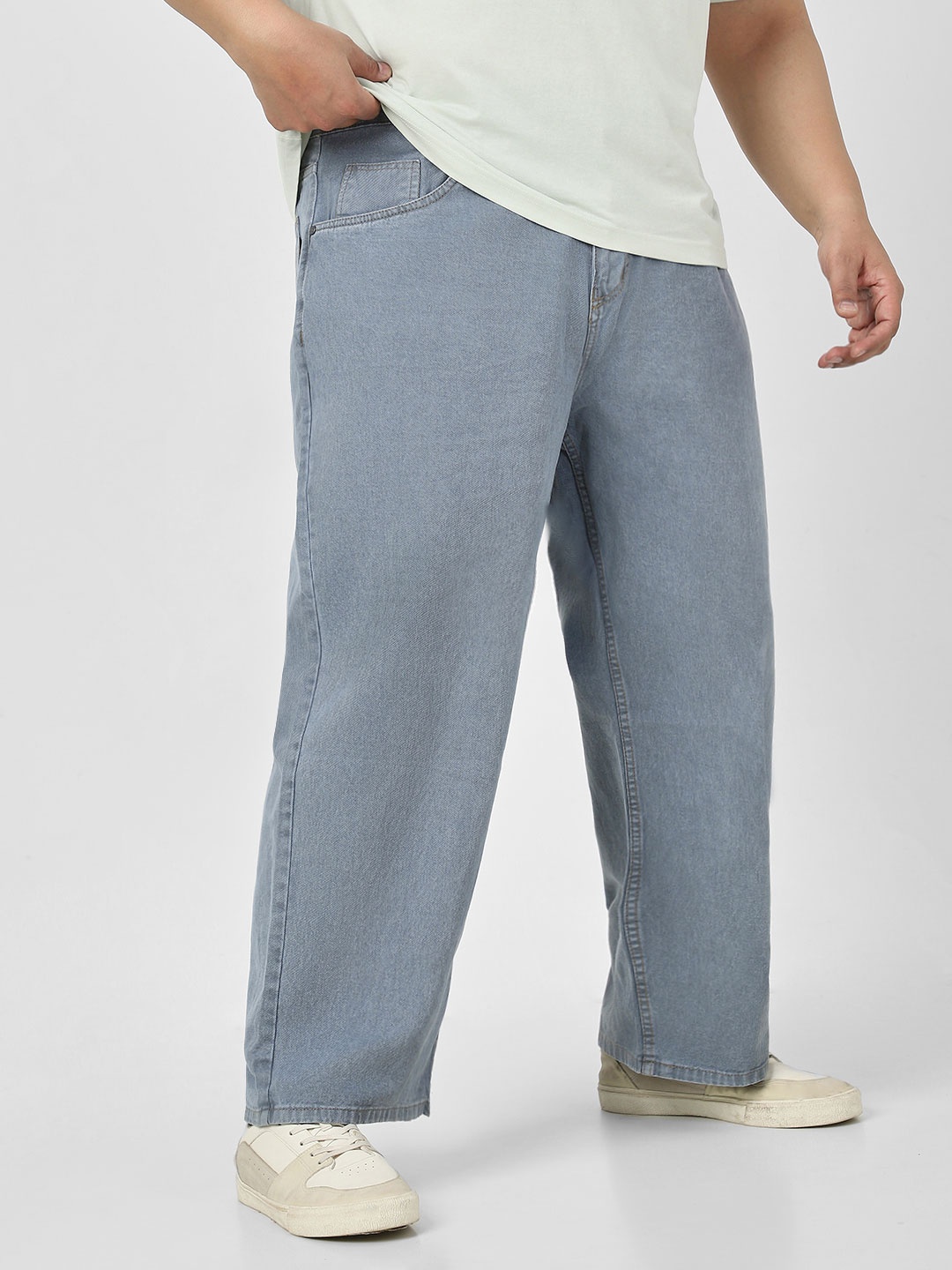 

Urbano Plus Men Loose Fit Washed Non-Stretchable Jeans, Grey