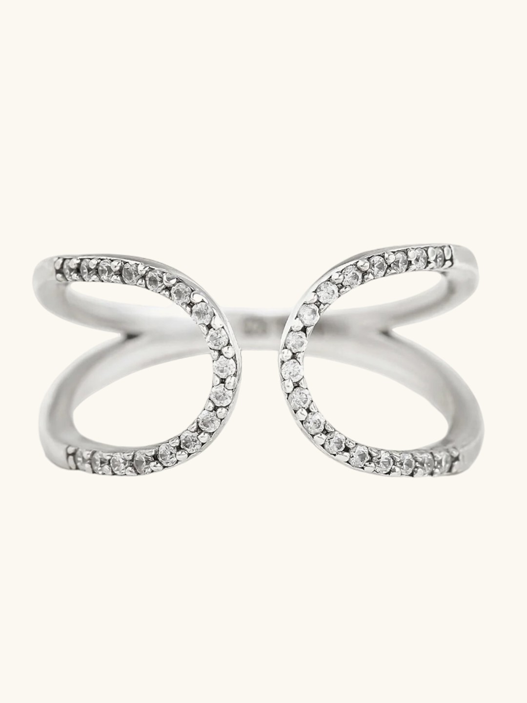 

Mabel 925 Sterling Silver Rhodium Plated Open Loop Adjustable Ring