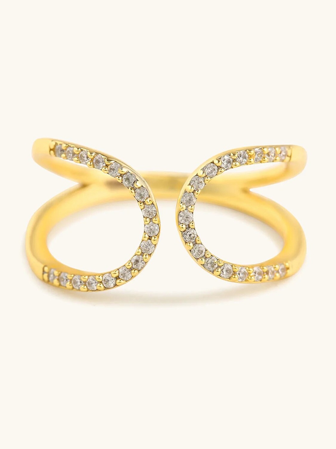 

Mabel 925 Sterling Silver 18 Karat Gold Plated Open Loop Adjustable Ring