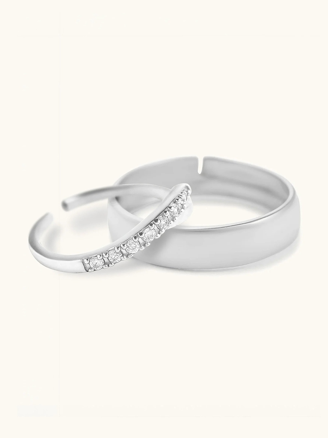 

Mabel 925 Sterling Silver Rhodium Plated Couple Promise Rings