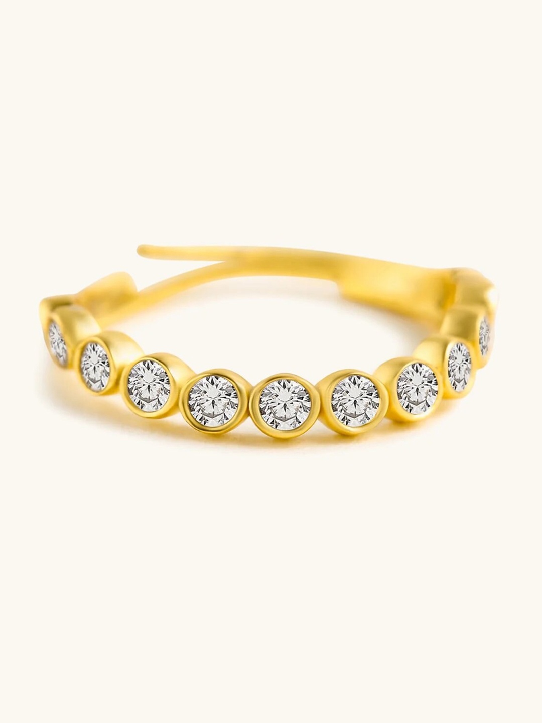 

Mabel 92.5 Sterling Silver Gold-plated Cubic Zirconia Stone Studded Ring