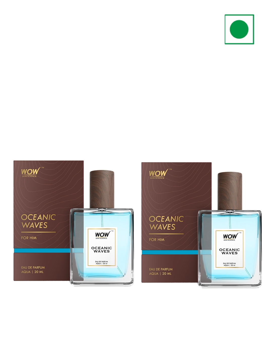 

WOW SKIN SCIENCE Men Set of 2 Oceanic Waves Valentine's Day Gift Eau De Parfum - 20ml each, Blue