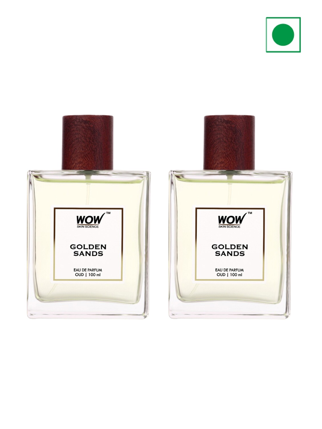 

WOW SKIN SCIENCE Men 2Pcs Golden Sands Eau De Parfum - Valentine's Day Gift - 100ml each, Transparent