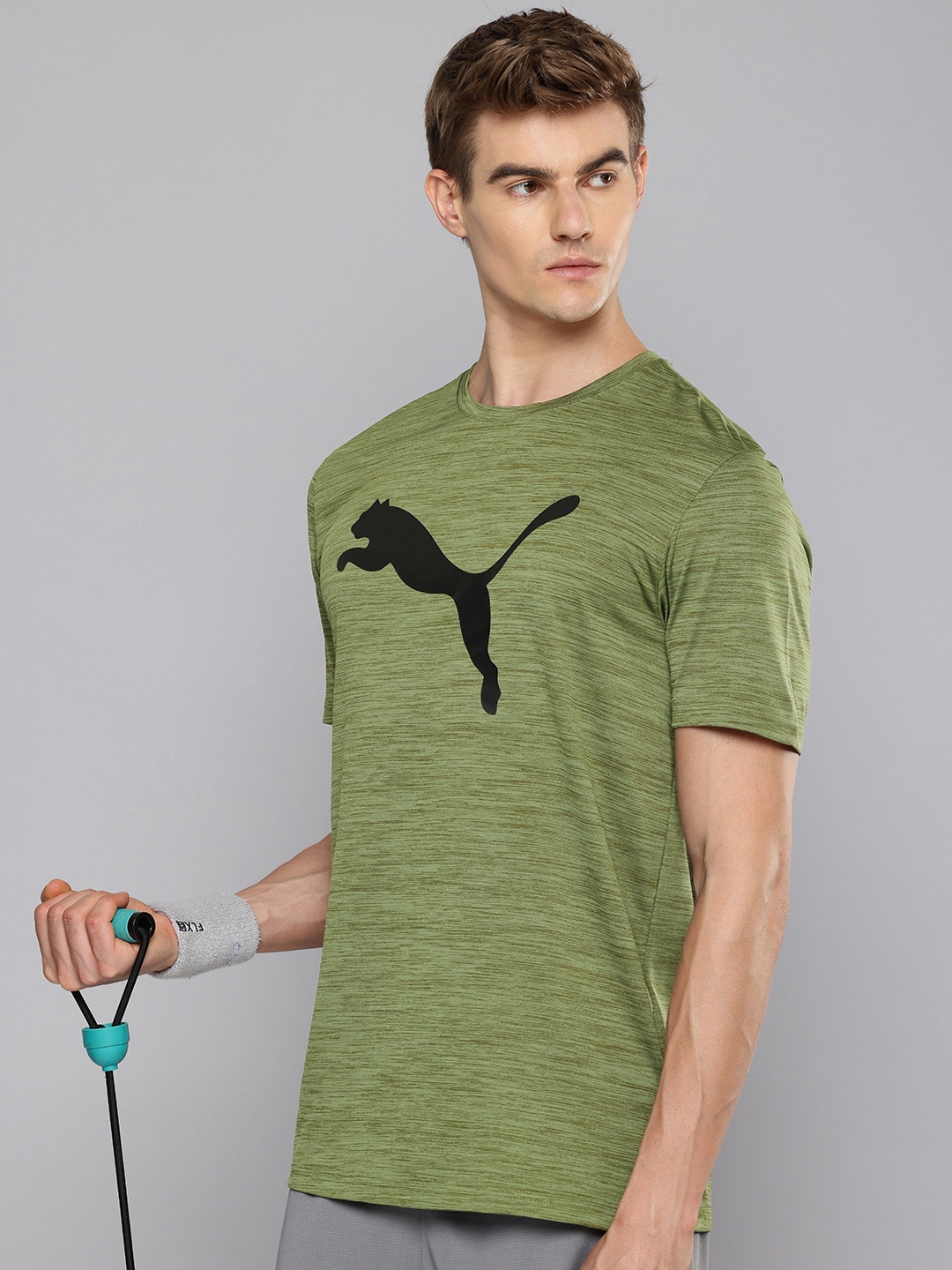 

Puma Brand Logo Printed dryCELL Training T-shirt, Olive