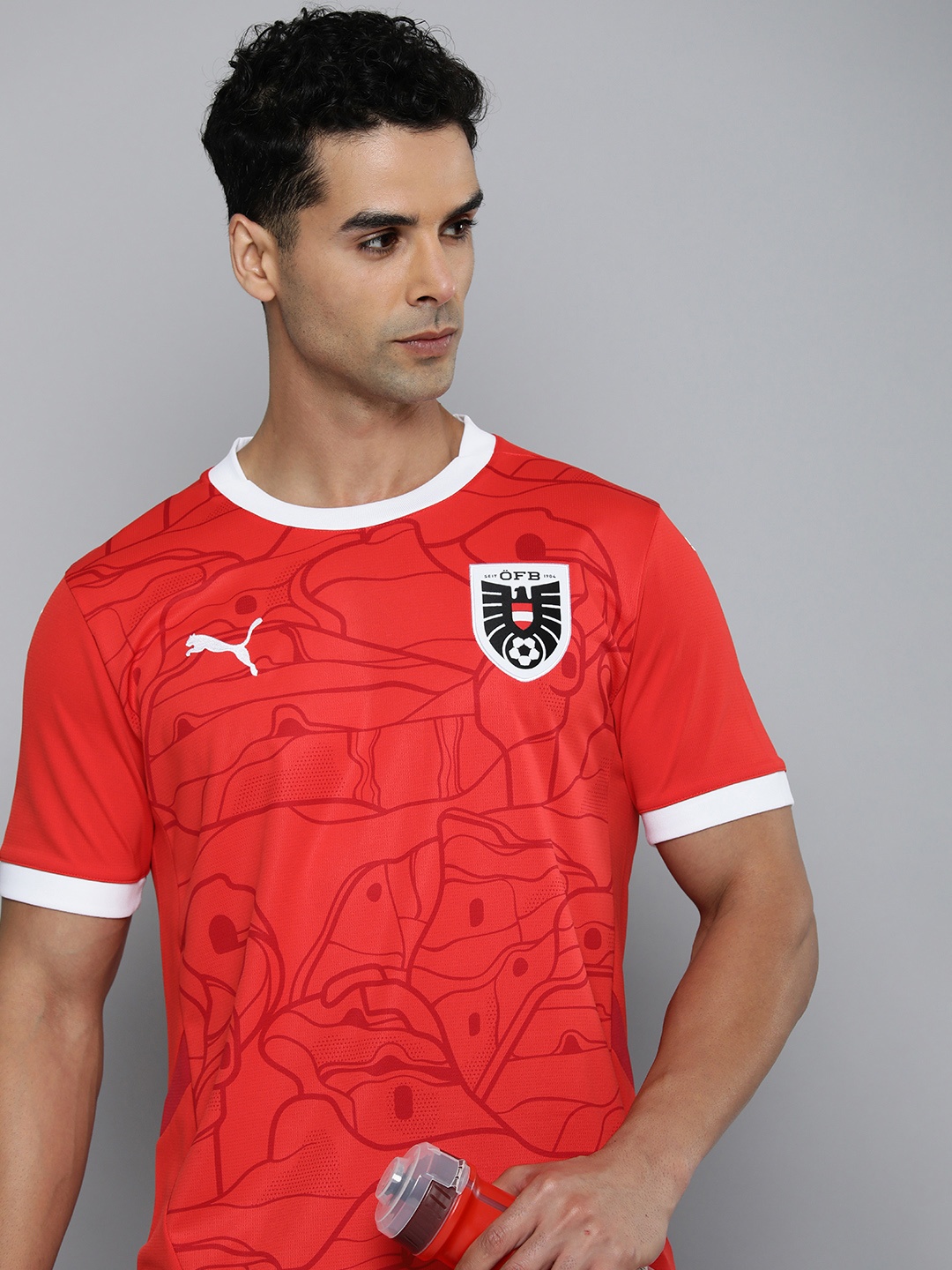 

Puma Austria 2024 Home Football Printed dryCELL Jersey T-shirt, Red