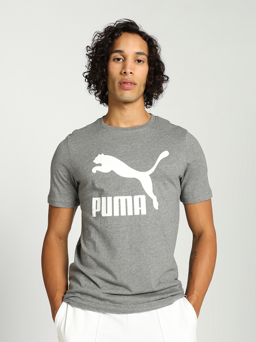 

Puma Brand Logo Printed T-shirt, Grey