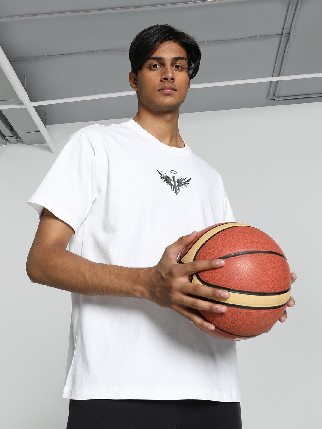Puma Melo Alwayz Printed Oversized Basketball T-shirt, White