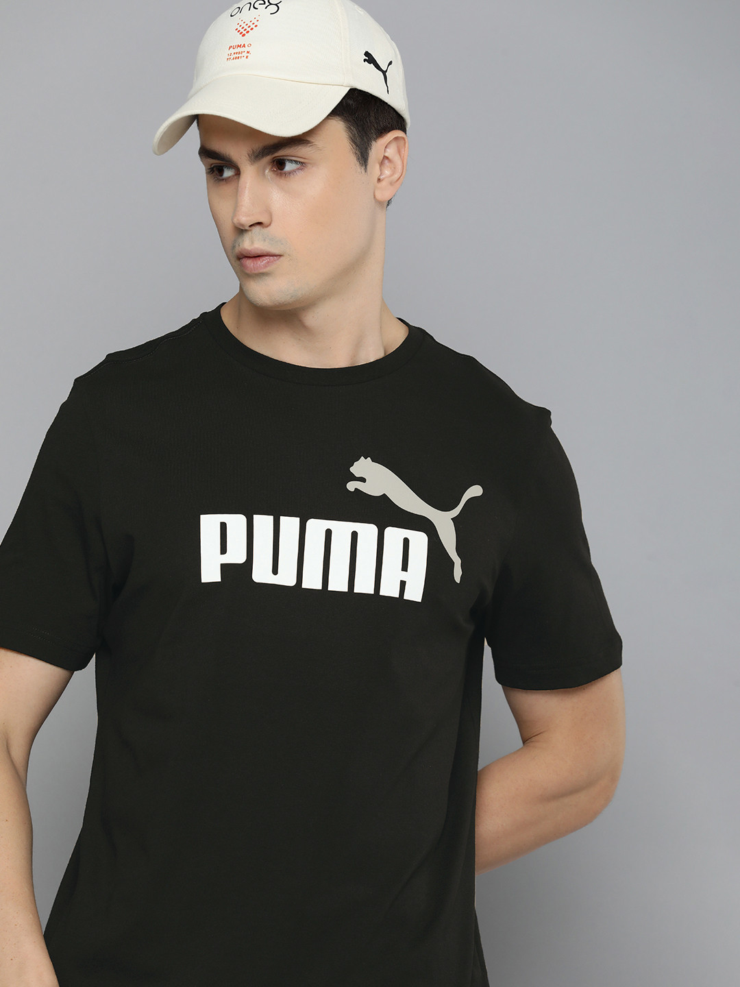 

Puma Brand Logo Printed Pure Cotton T-shirt, Black
