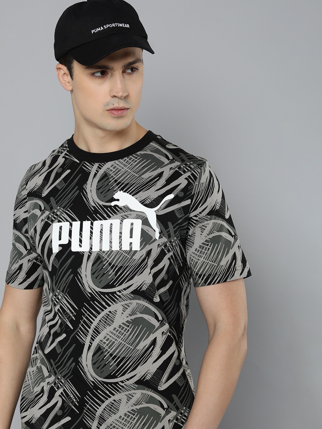 

Puma Power Printed Pure Cotton T-shirt, Black